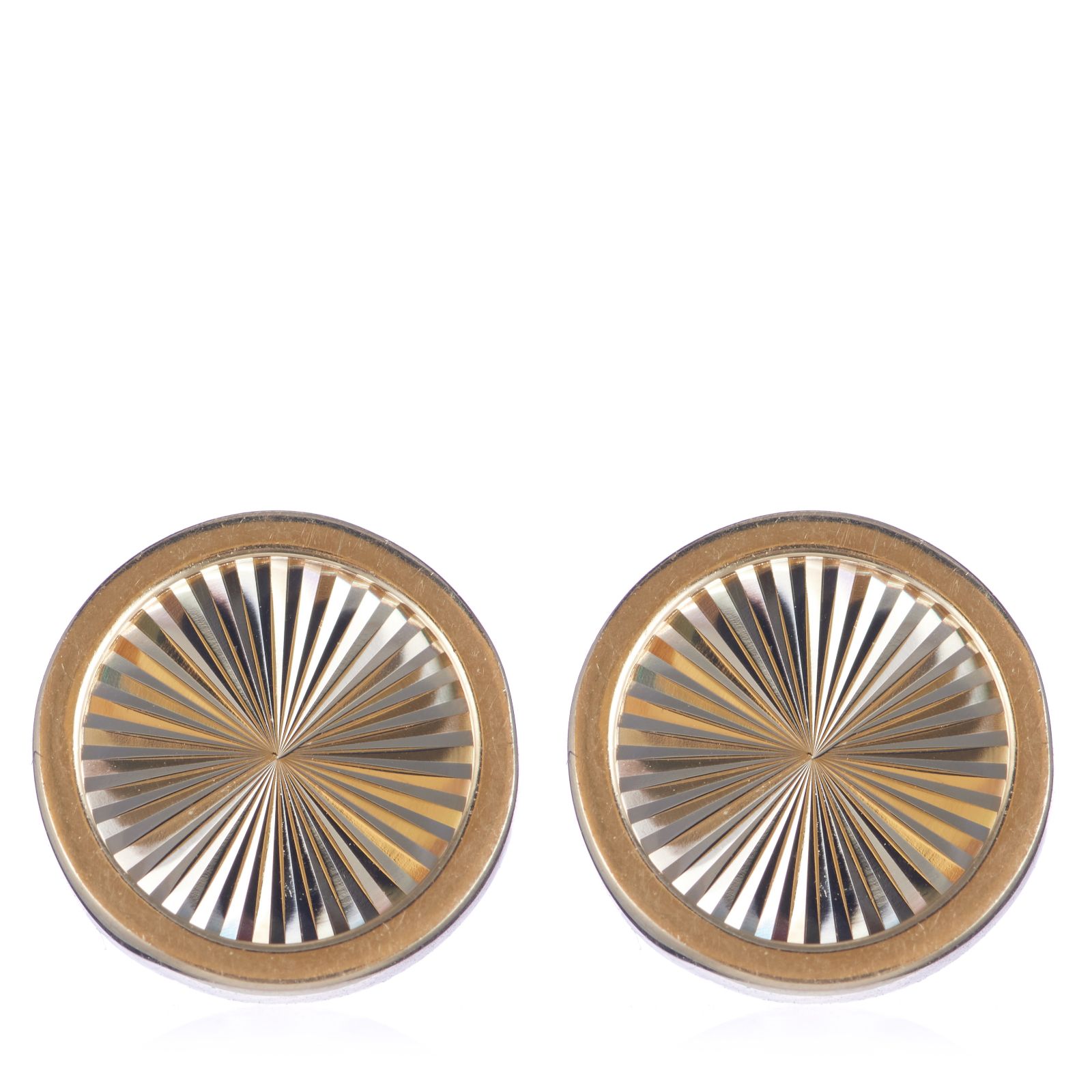 GOLD 9ct Yellow Gold Rainbow Circle Stud Earrings 1.24g