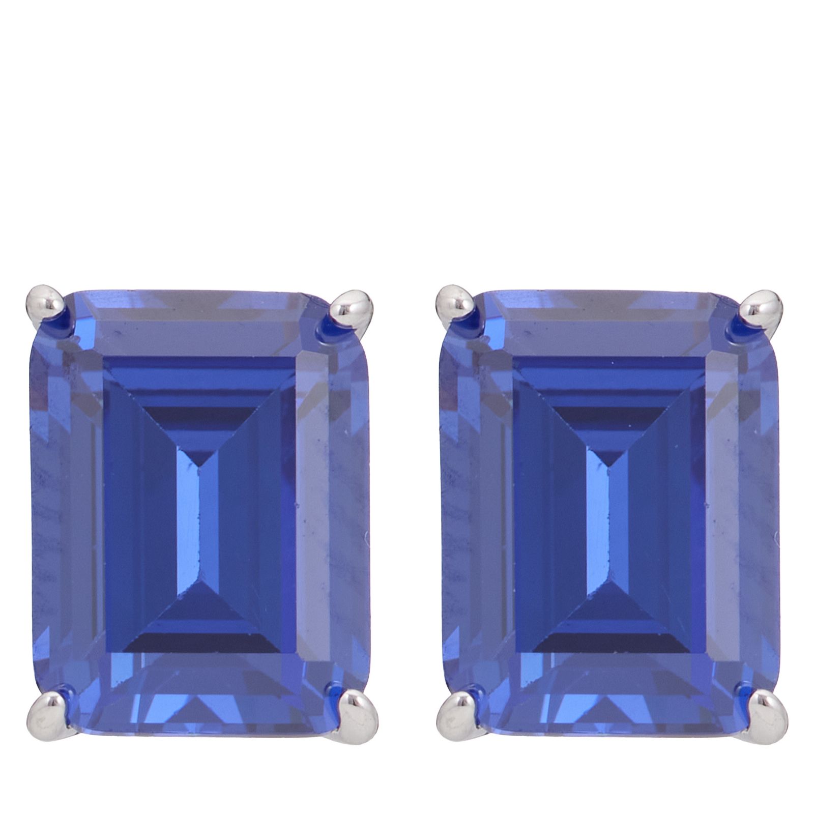 Diamonique 3.0ct Emerald Cut Stud Earrings