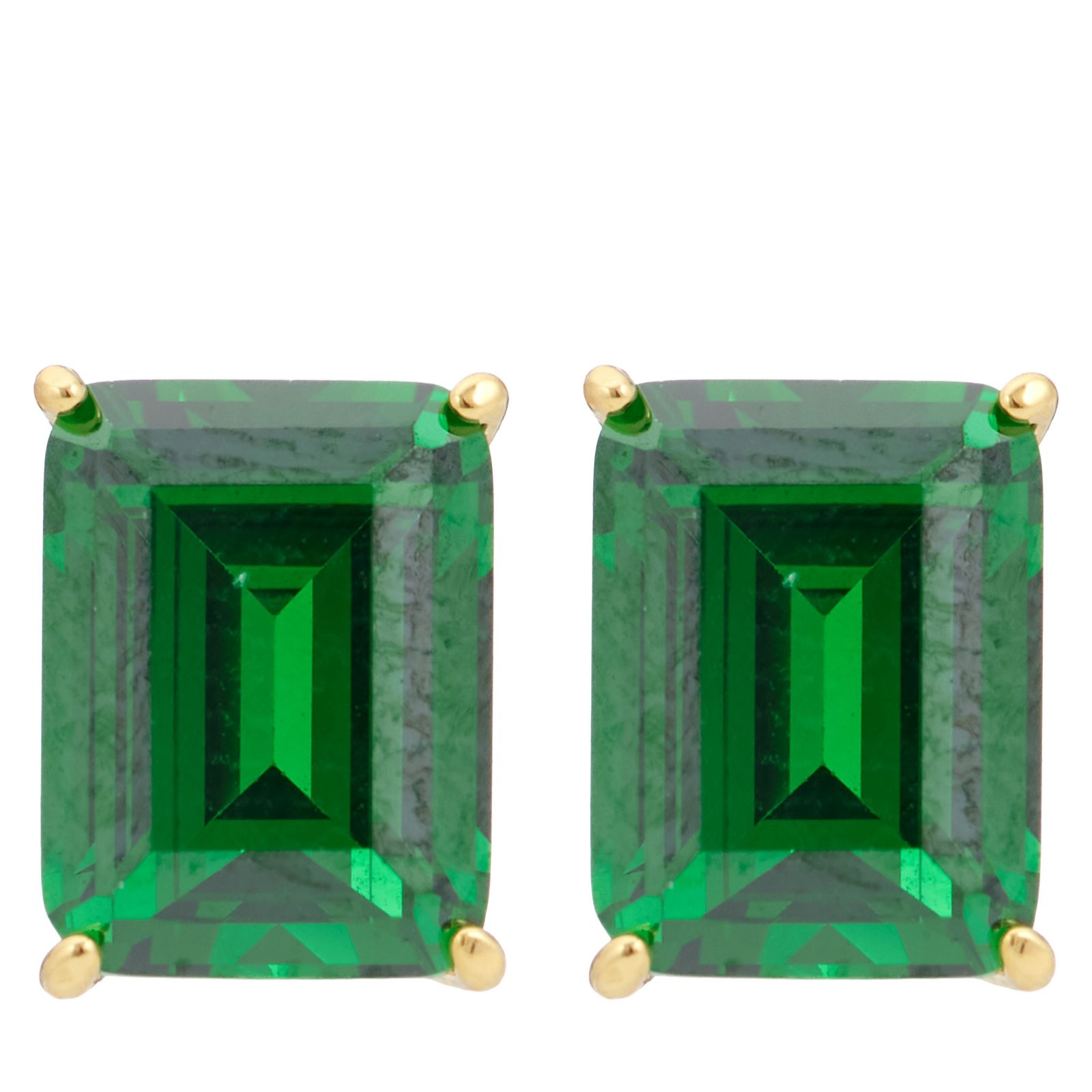 Diamonique 3.0ct Emerald Cut Stud Earrings