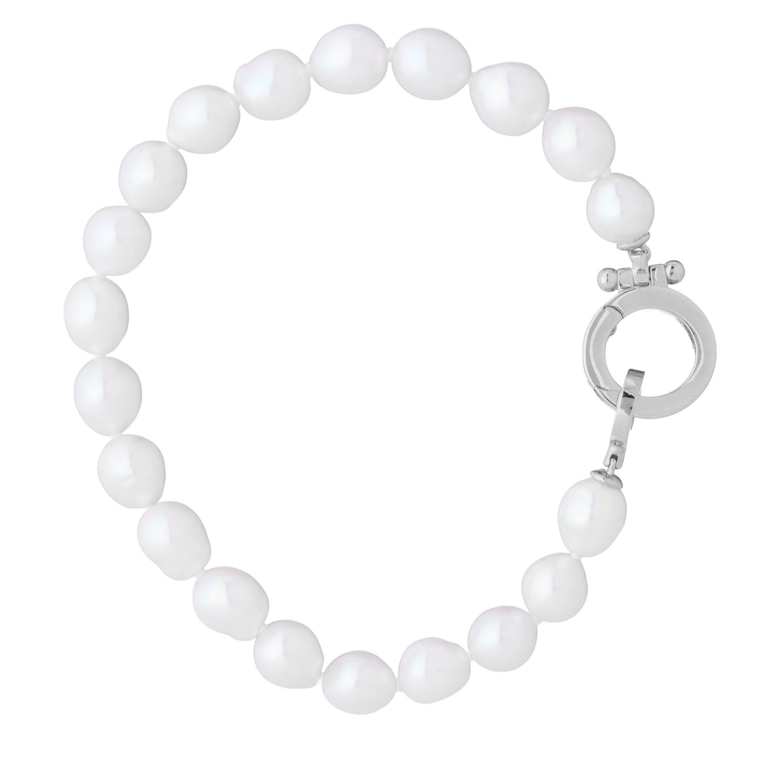 Lara Pearl 7.5-8mm Ming Baroque Pearl Ring Detail Bracelet