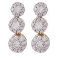 0.50ct Diamond Halo Drop Earring 9ct Gold