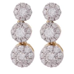0.50ct Diamond Halo Drop Earring 9ct Gold