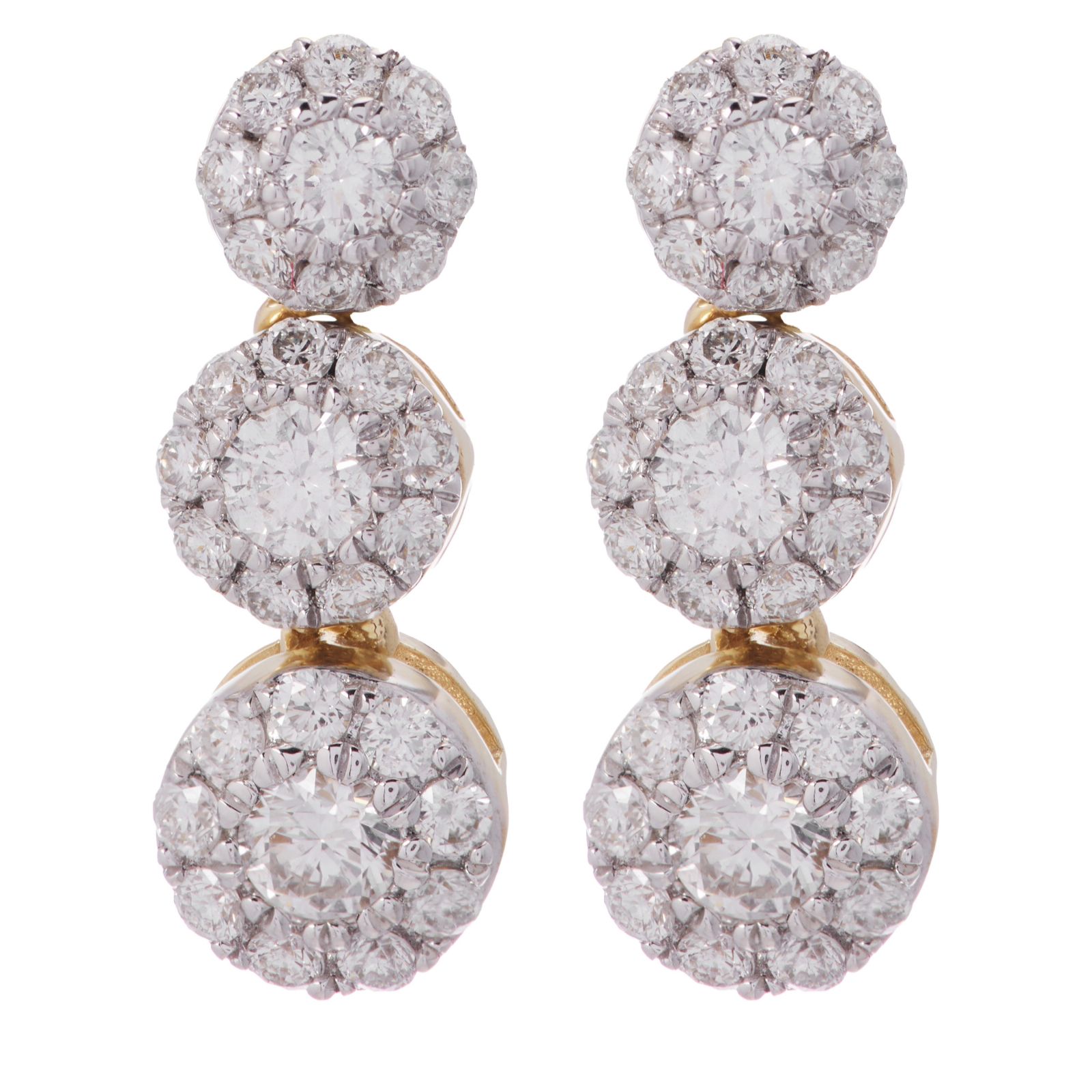 0.50ct Diamond Halo Drop Earring 9ct Gold