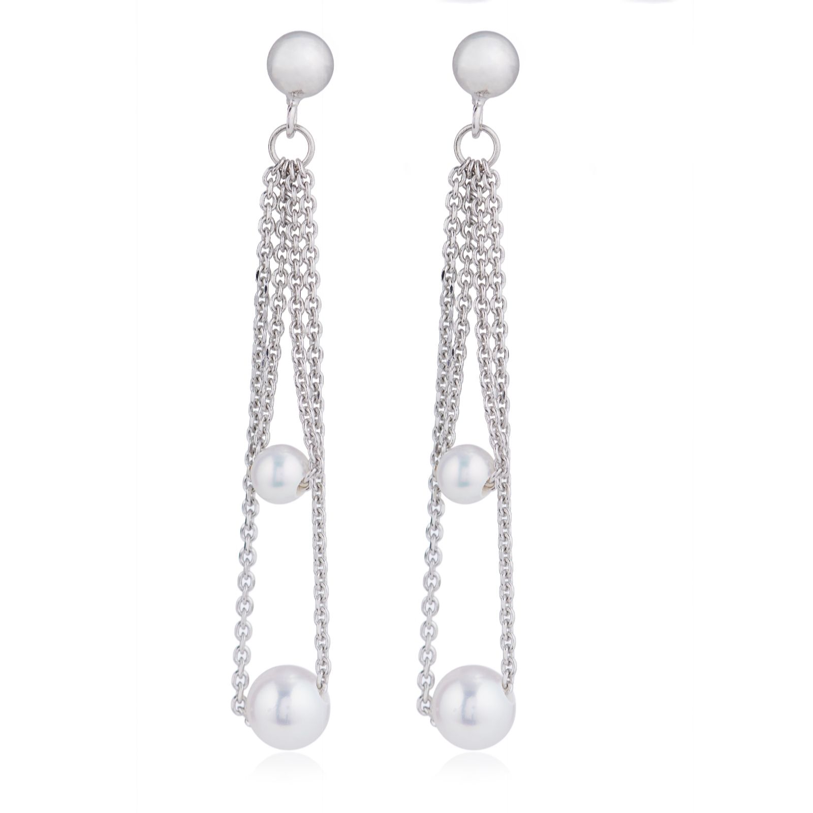 Lara Pearl Baby Ming Pearl Drop Earrings Sterling Silver
