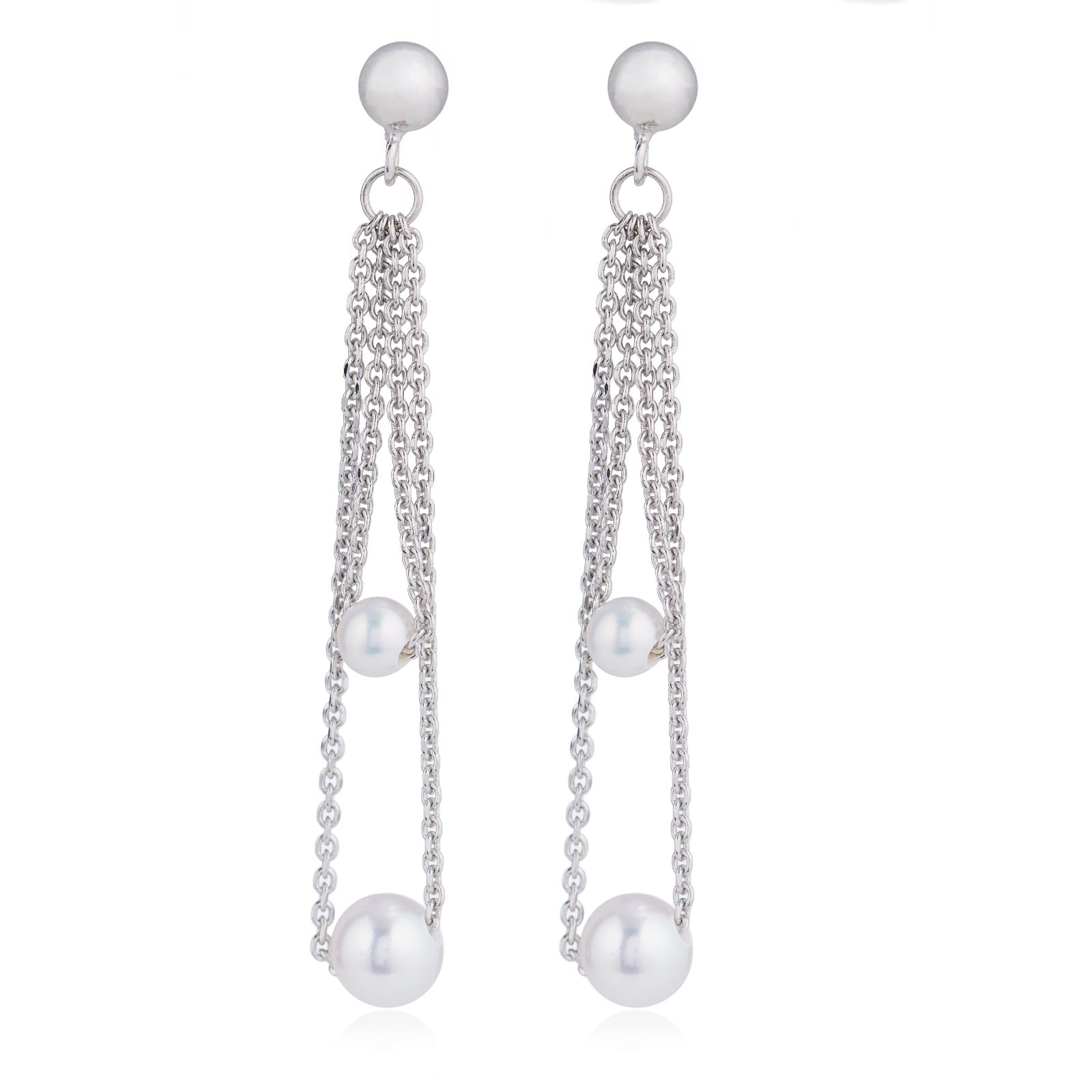Lara Pearl Baby Ming Pearl Drop Earrings Sterling Silver