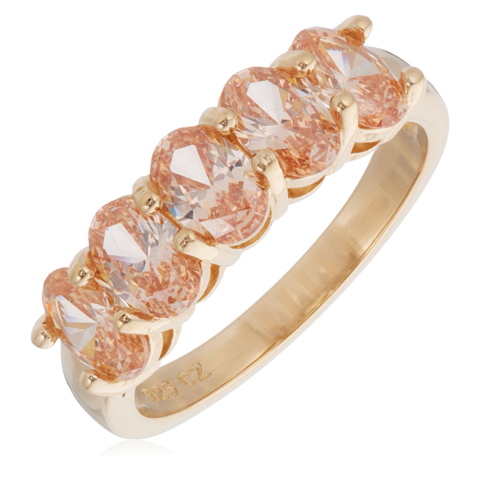 Diamonique 2.5ct tw 5 Stone Ring