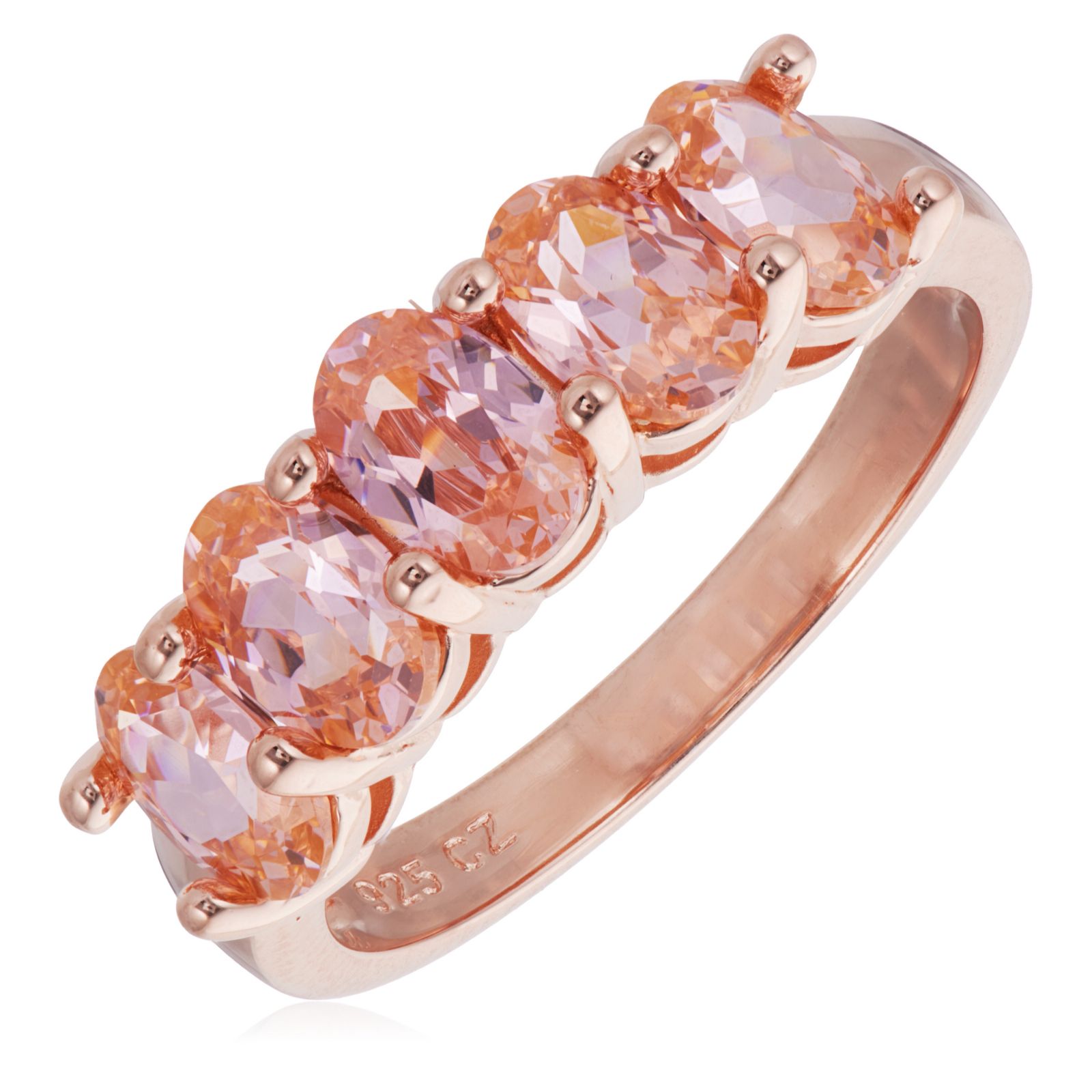 Diamonique 2.5ct tw 5 Stone Ring