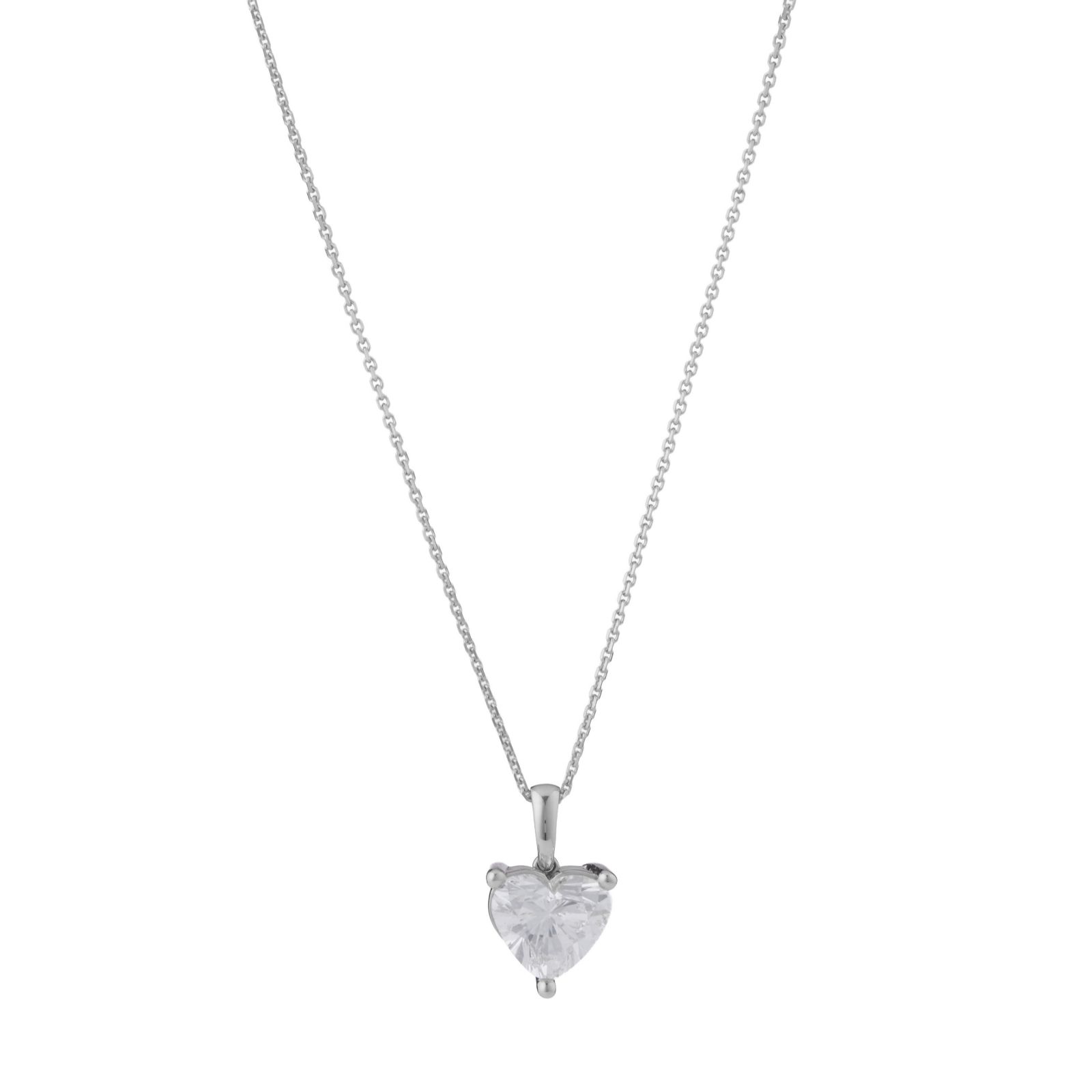 Fire Light 3ct Lab Grown Diamond Heart Cut Pendant & Chain 9ct Gold