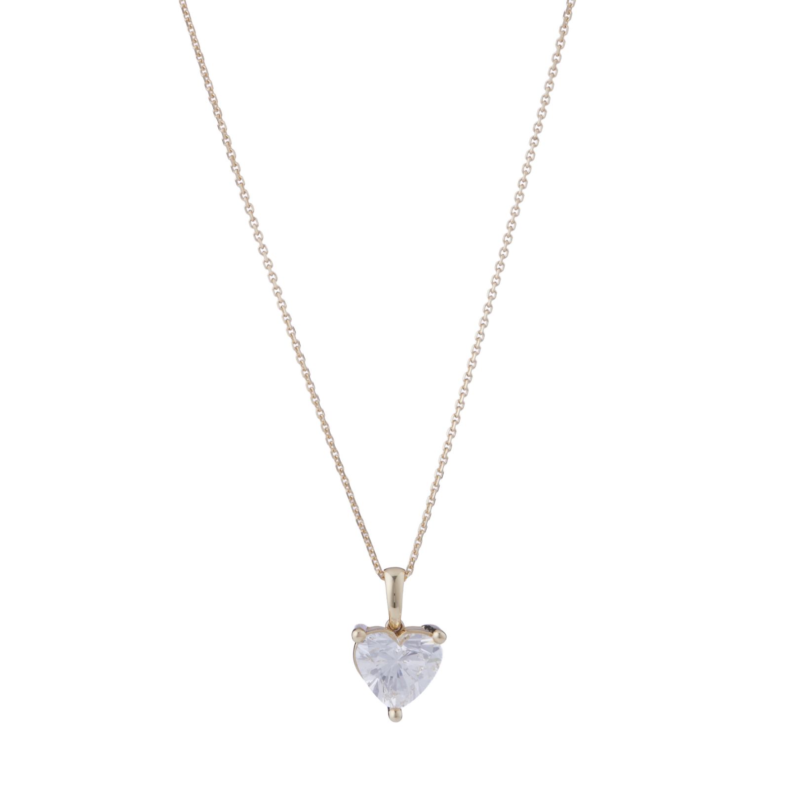 Fire Light 3ct Lab Grown Diamond Heart Cut Pendant & Chain 9ct Gold