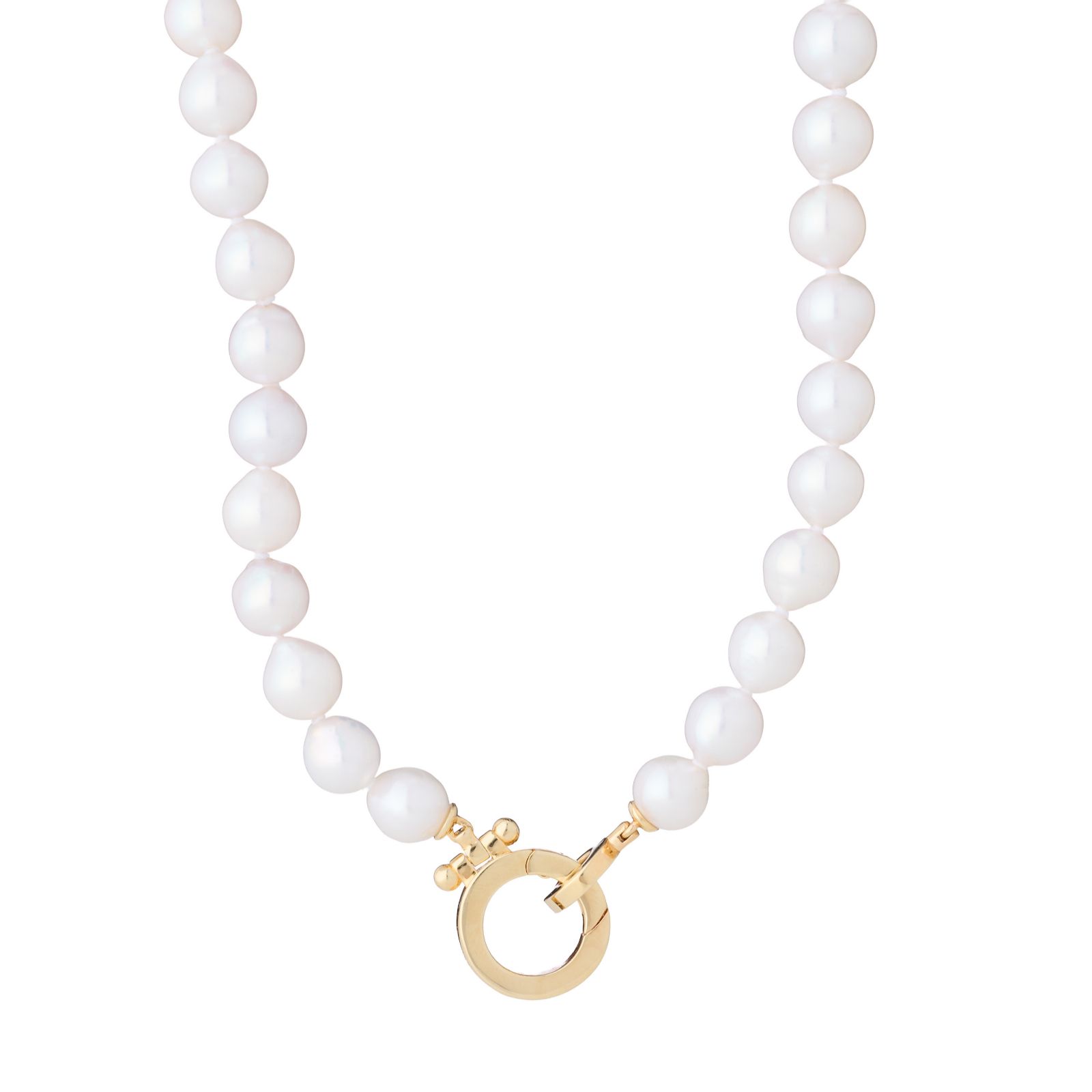 Lara Pearl 7.5-8mm Ming Baroque Pearl Ring Detail Necklace