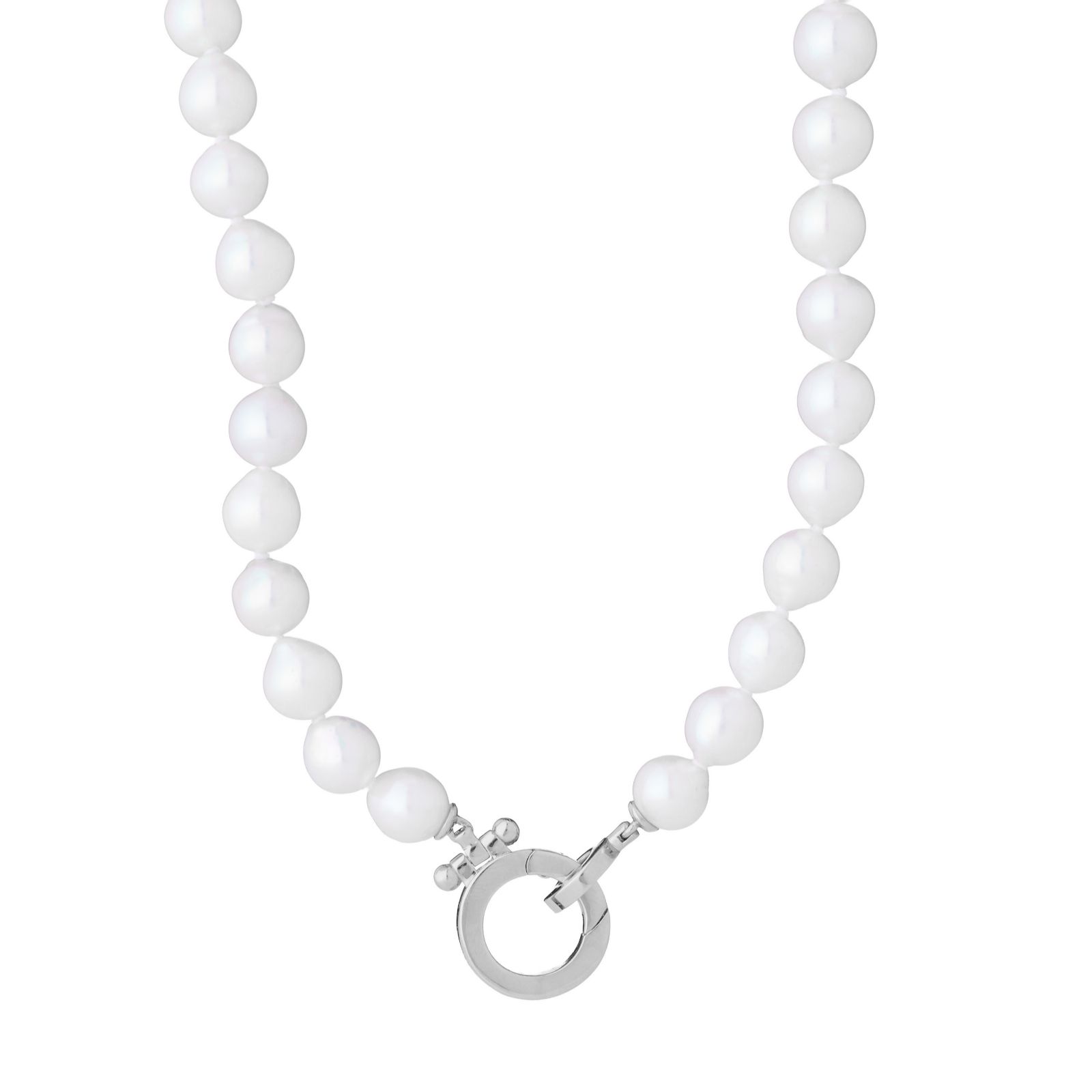 Lara Pearl 7.5-8mm Ming Baroque Pearl Ring Detail Necklace