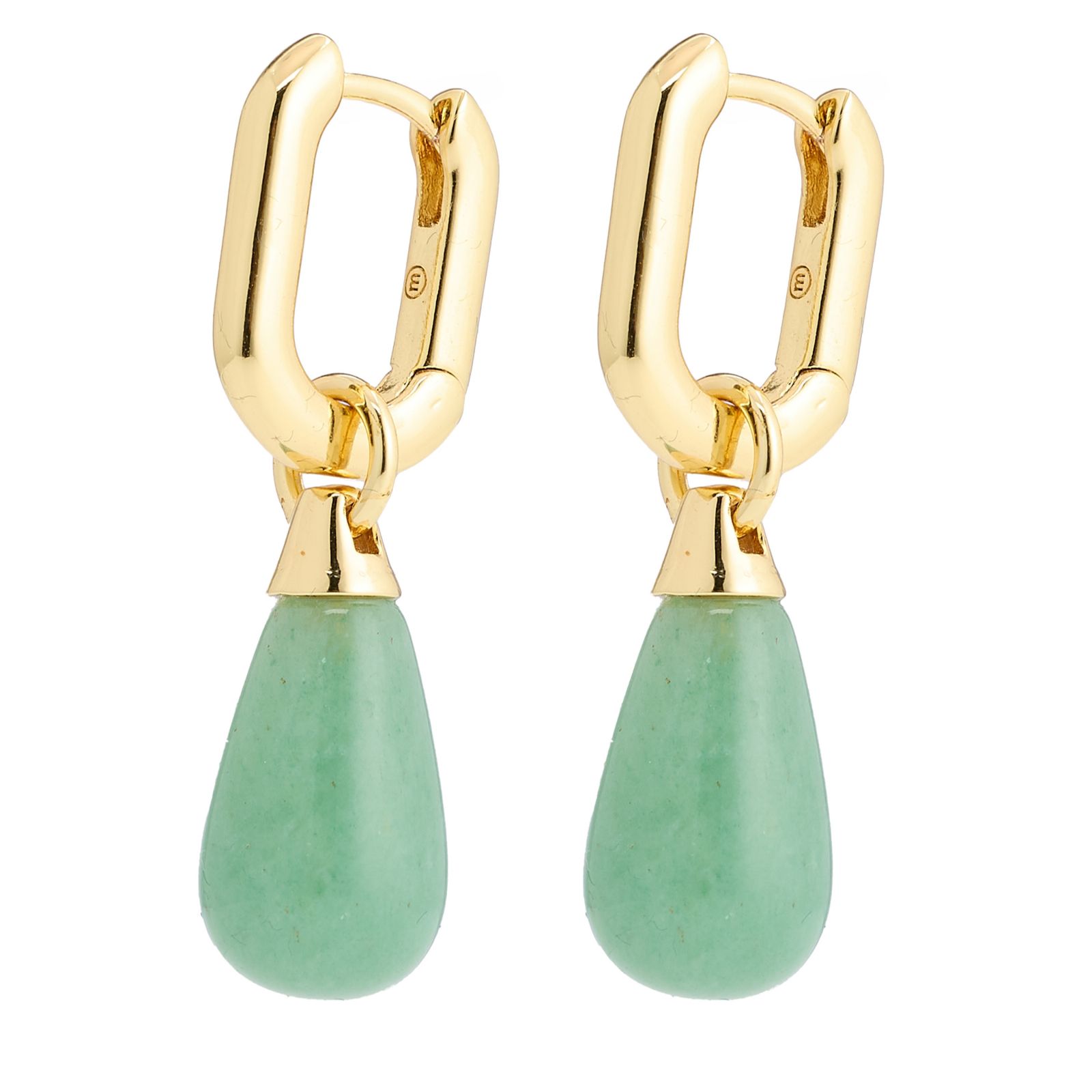 Malika Gemstone Drop Hoop Earrings