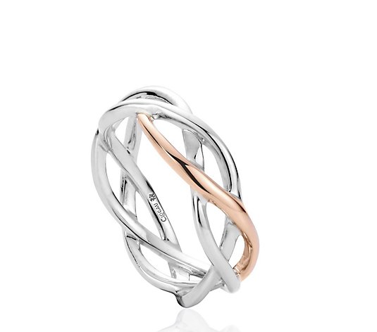 Clogau Eternal Love Weave Ring Sterling Silver & 9ct Gold