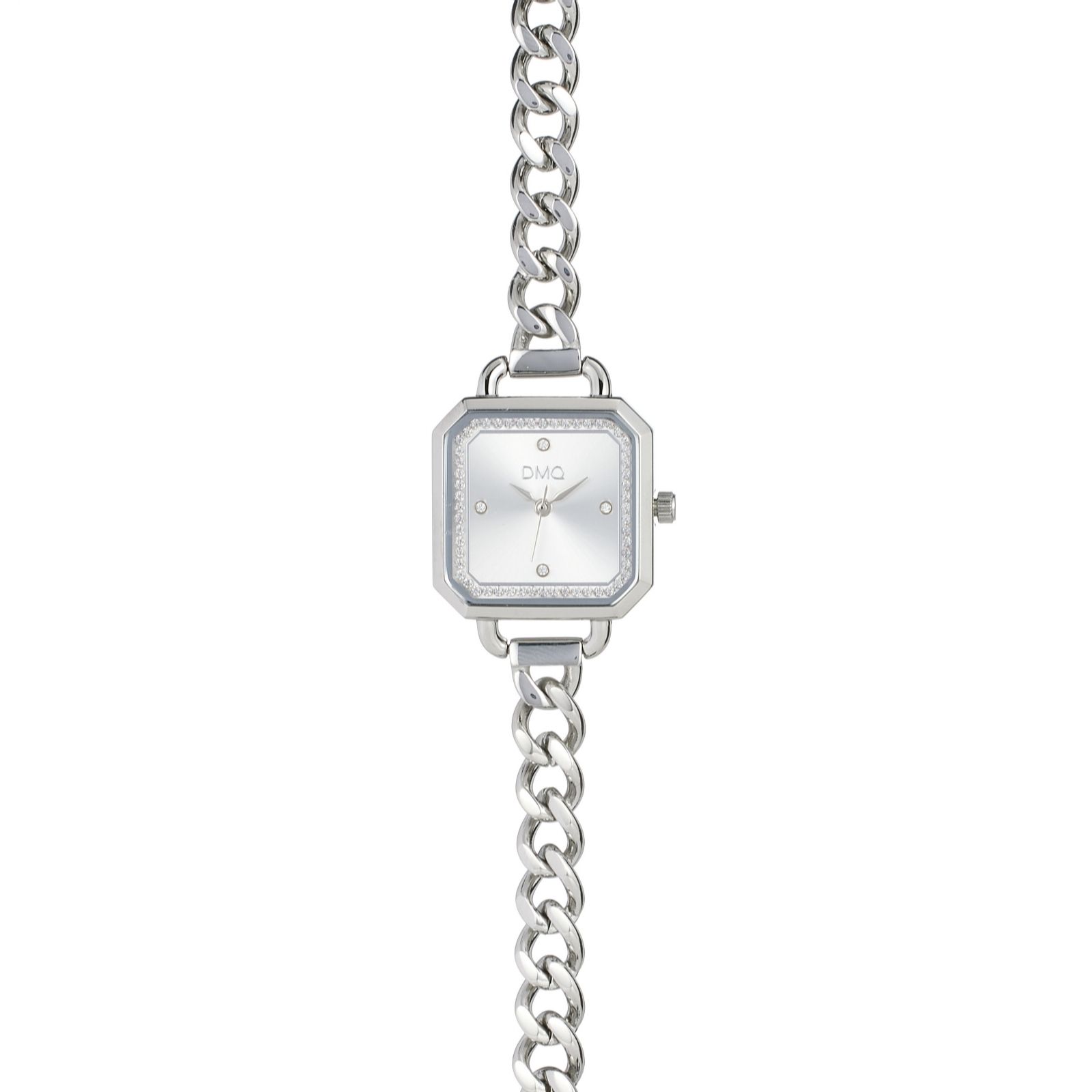 Steel by Diamonique Chain Link Watch Stainless Steel - QVC UK