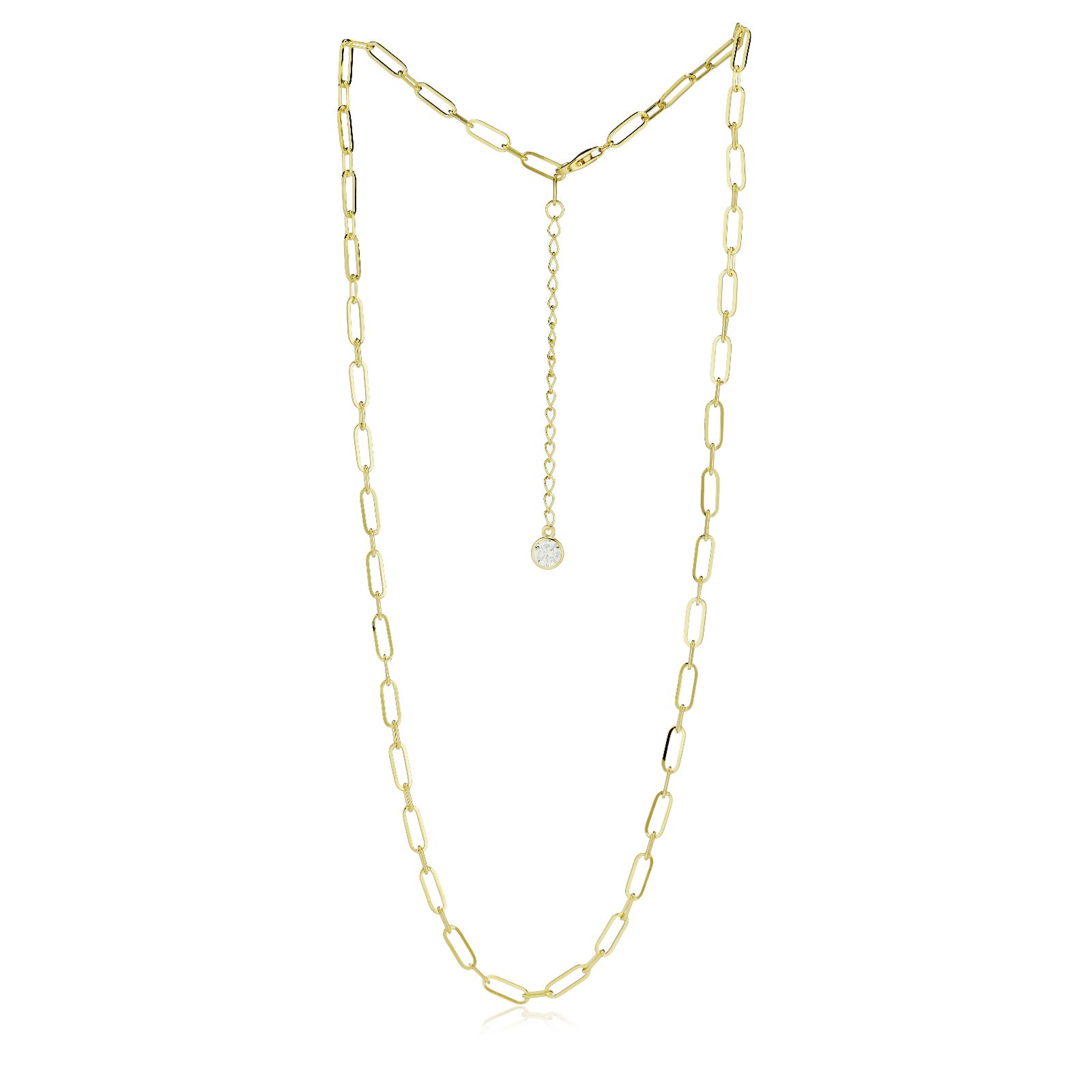 Diamonique 0.5ct tw Paperclip 45cm Necklace Sterling Silver