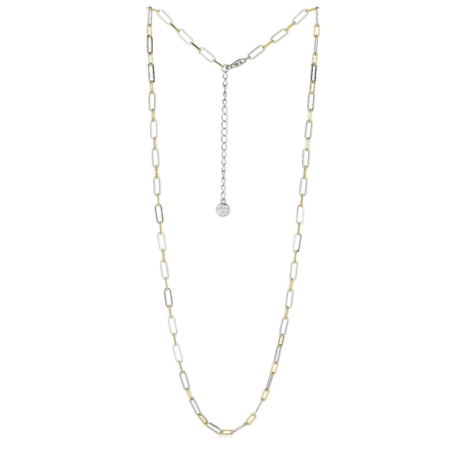Diamonique 0.5ct tw Paperclip 45cm Necklace Sterling Silver