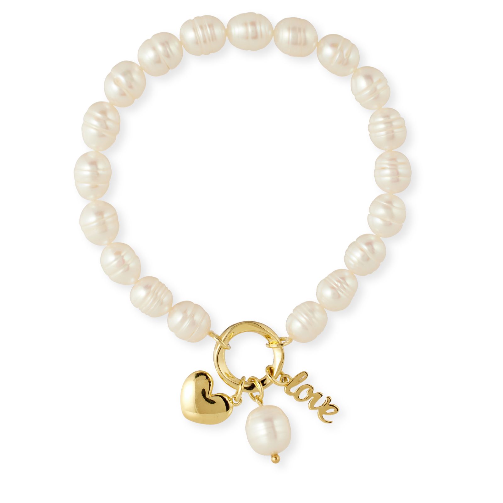 Lara Pearl 7-8mm Fresh Water Pearl Charm Bracelet