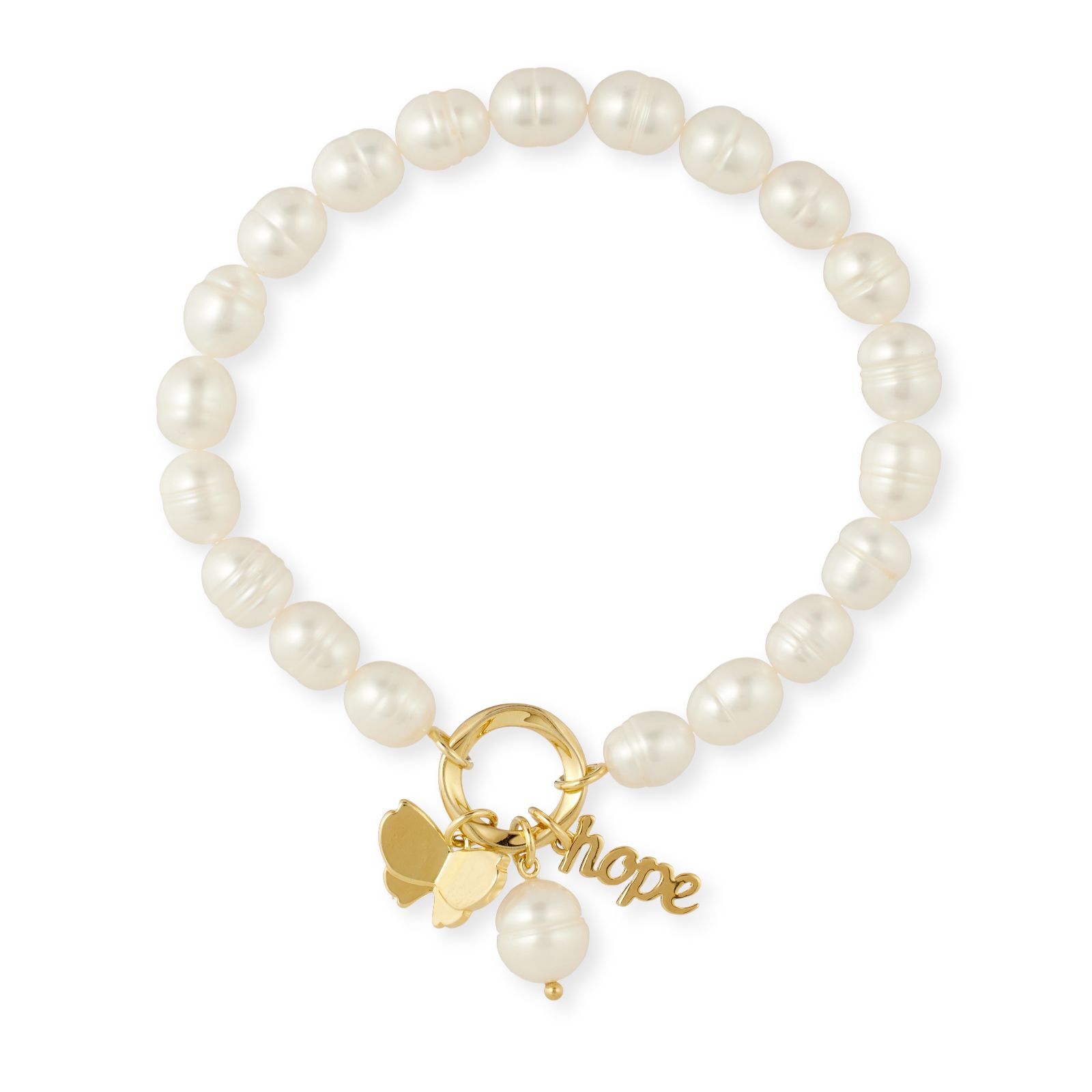 Lara Pearl 7-8mm Fresh Water Pearl Charm Bracelet