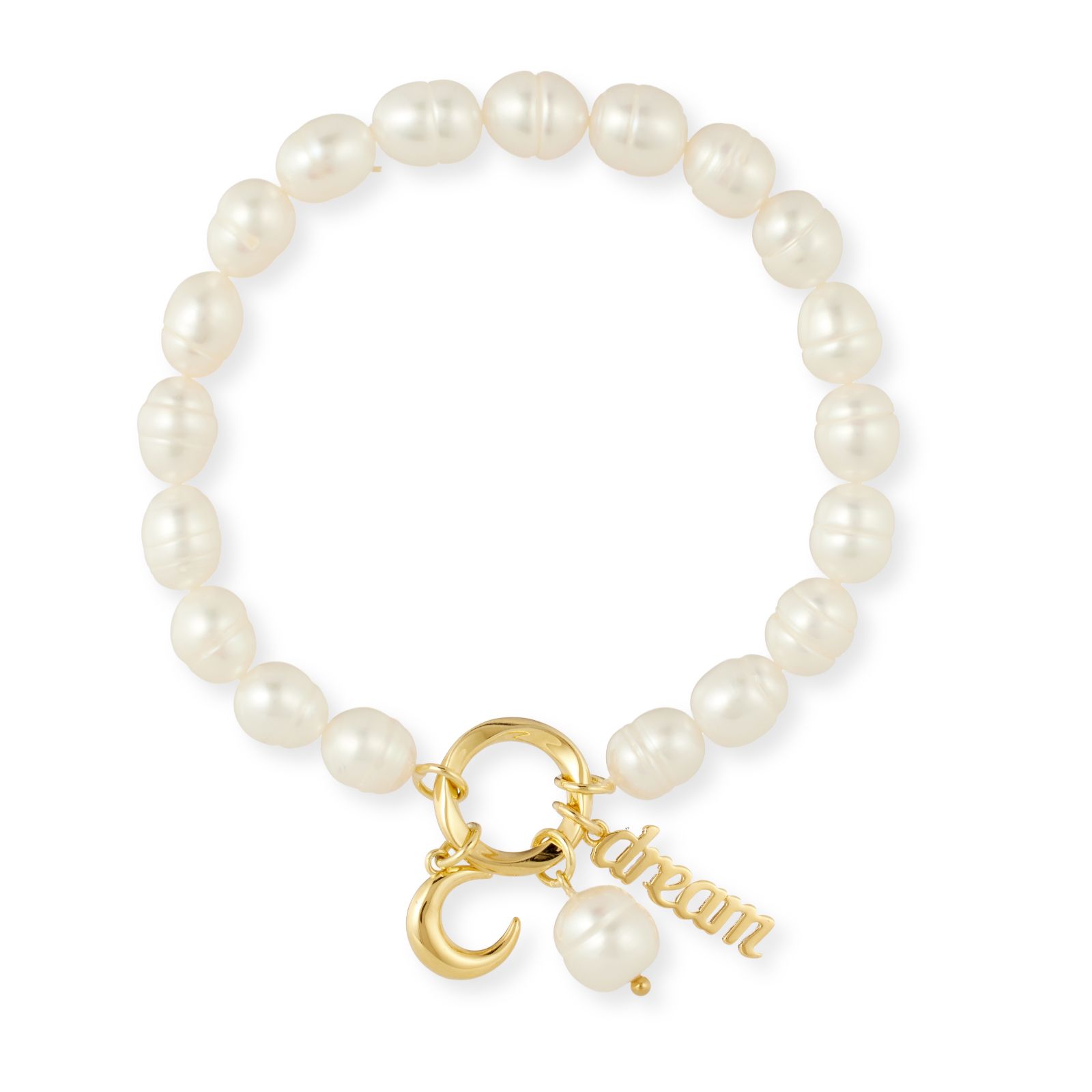Lara Pearl 7-8mm Fresh Water Pearl Charm Bracelet