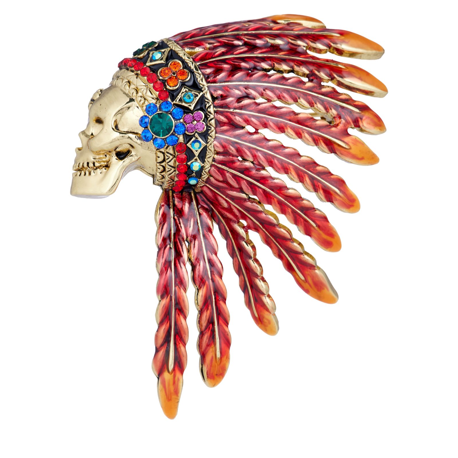 Butler & Wilson Native American Skull Brooch