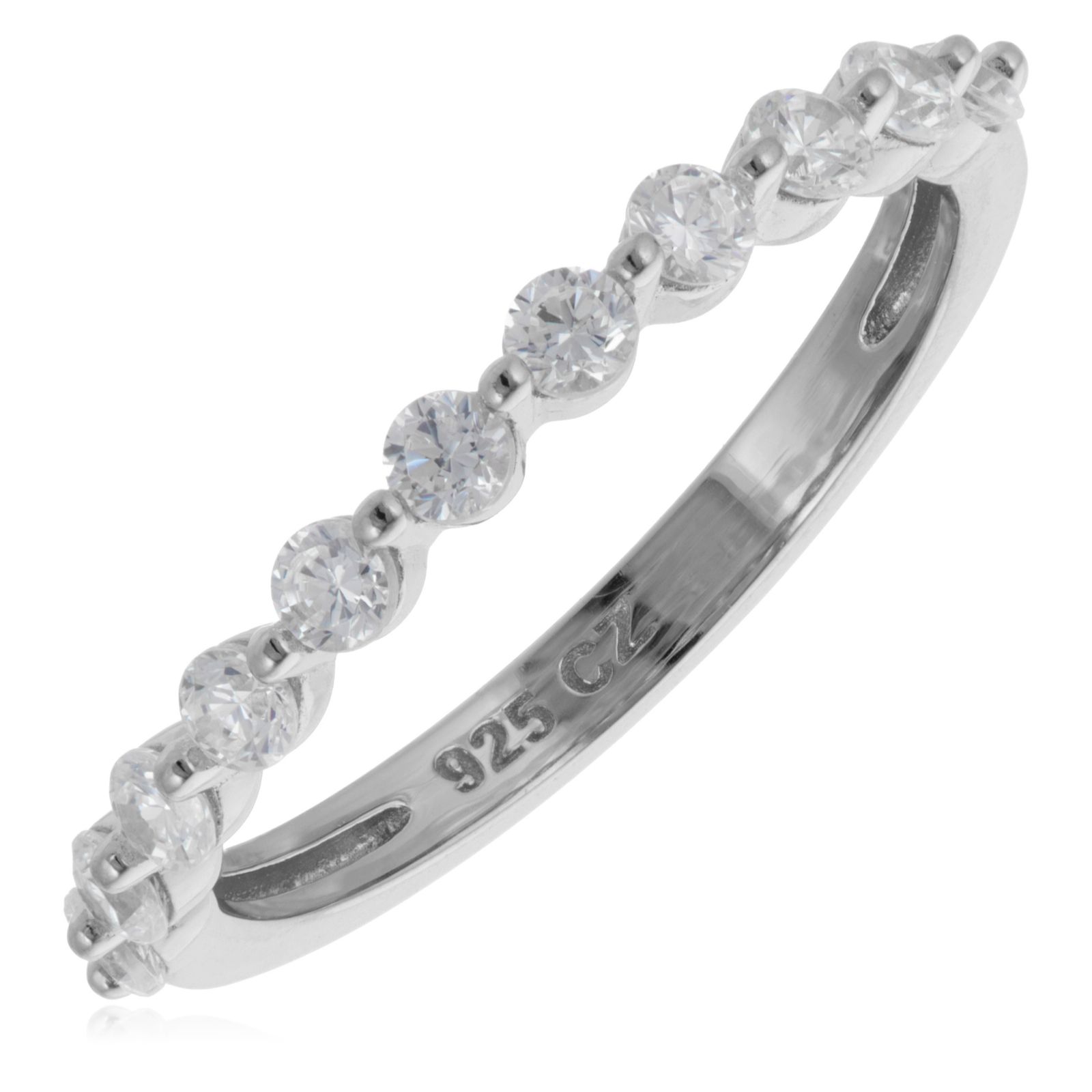 Diamonique 0.44ct tw Half Eternity Ring Sterling Silver