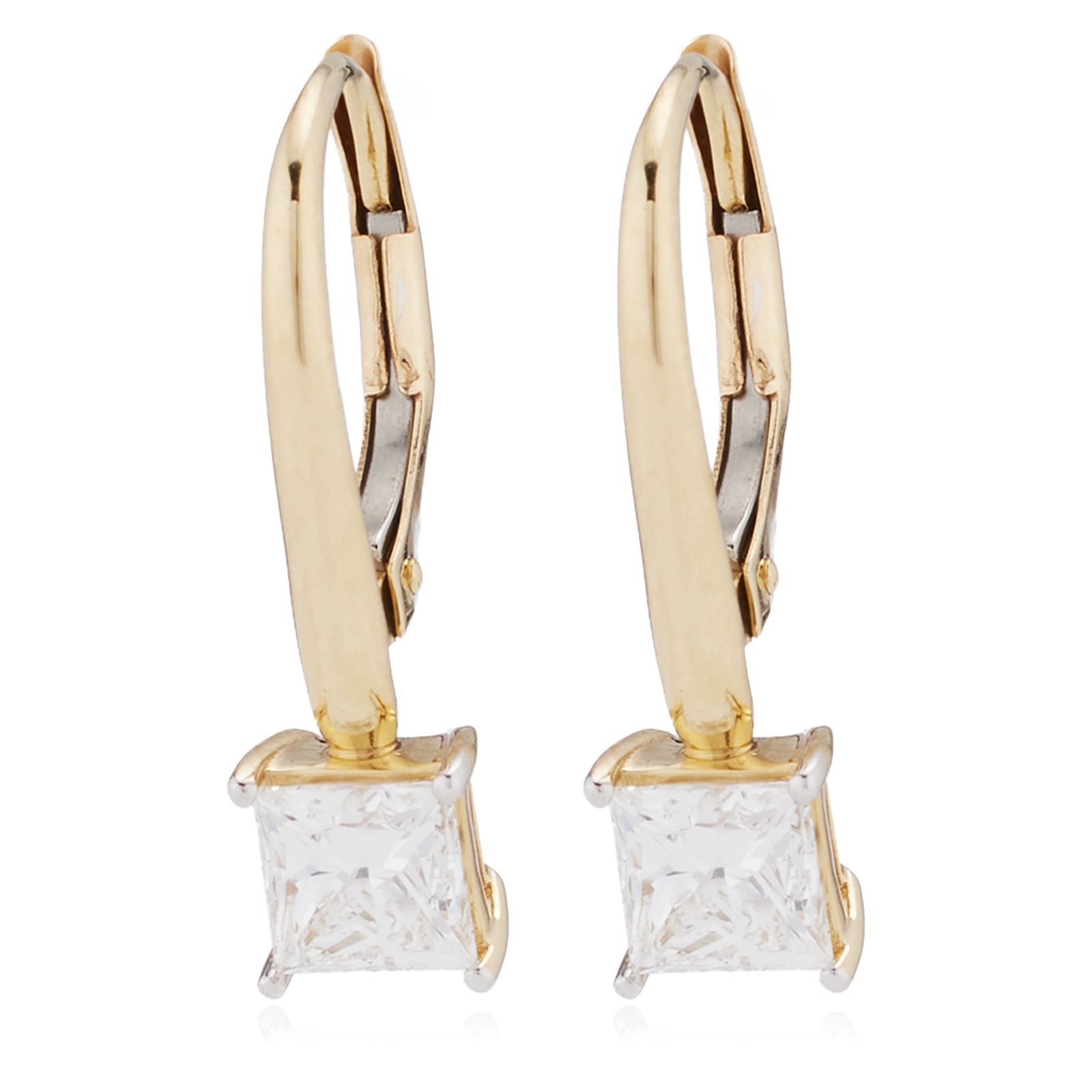 Fire Light 1ct Lab Grown Diamond Leverback Earring  9ct Gold