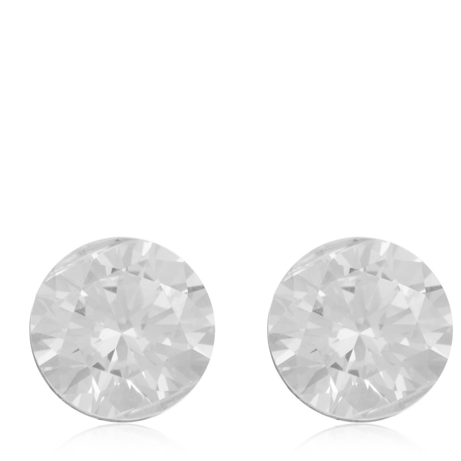Diamonique 3ct tw Floating Stone Stud Earring Sterling Silver QVC UK