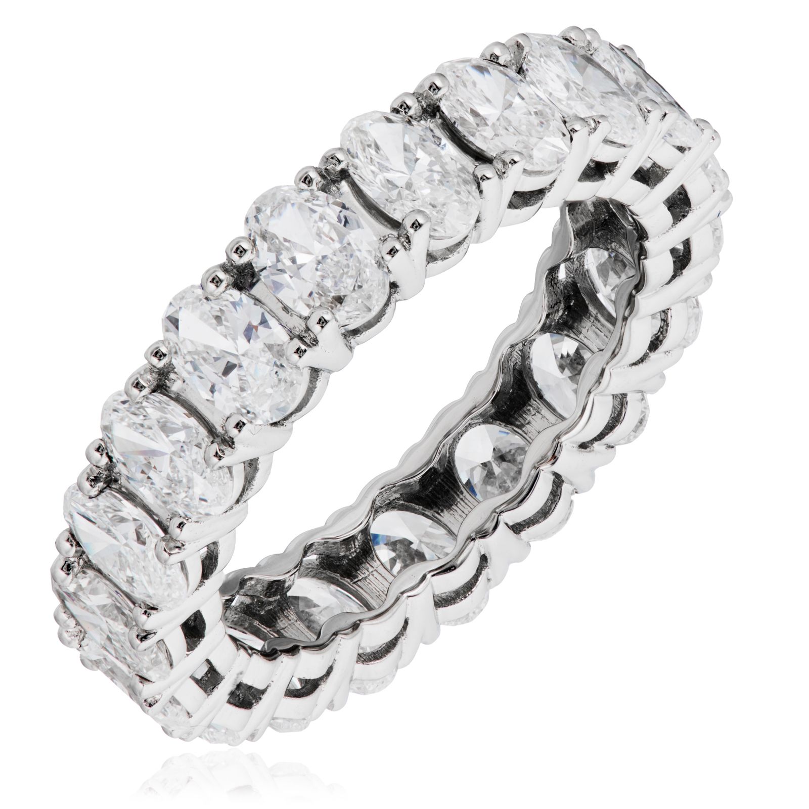 Fire Light 4ct Lab Grown Diamond Oval Full Eternity Ring Platinum