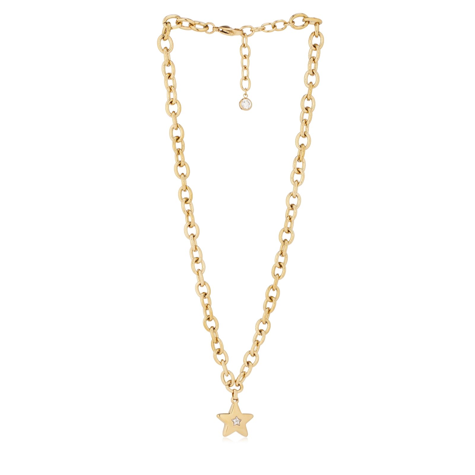 Steel by Diamonique Chunky Chain Link Motif Necklace Stainless Steel