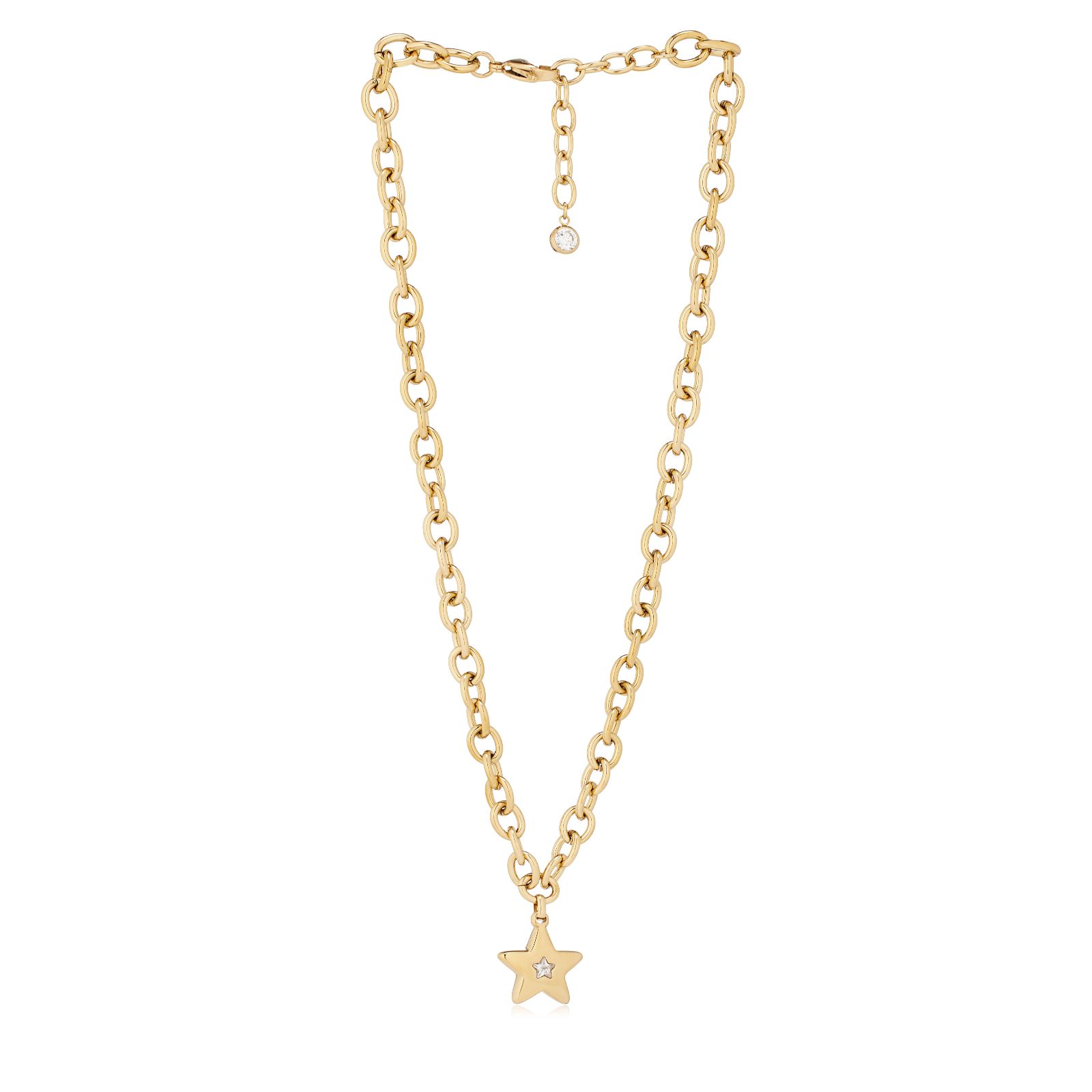 Steel by Diamonique Chunky Chain Link Motif Necklace Stainless Steel