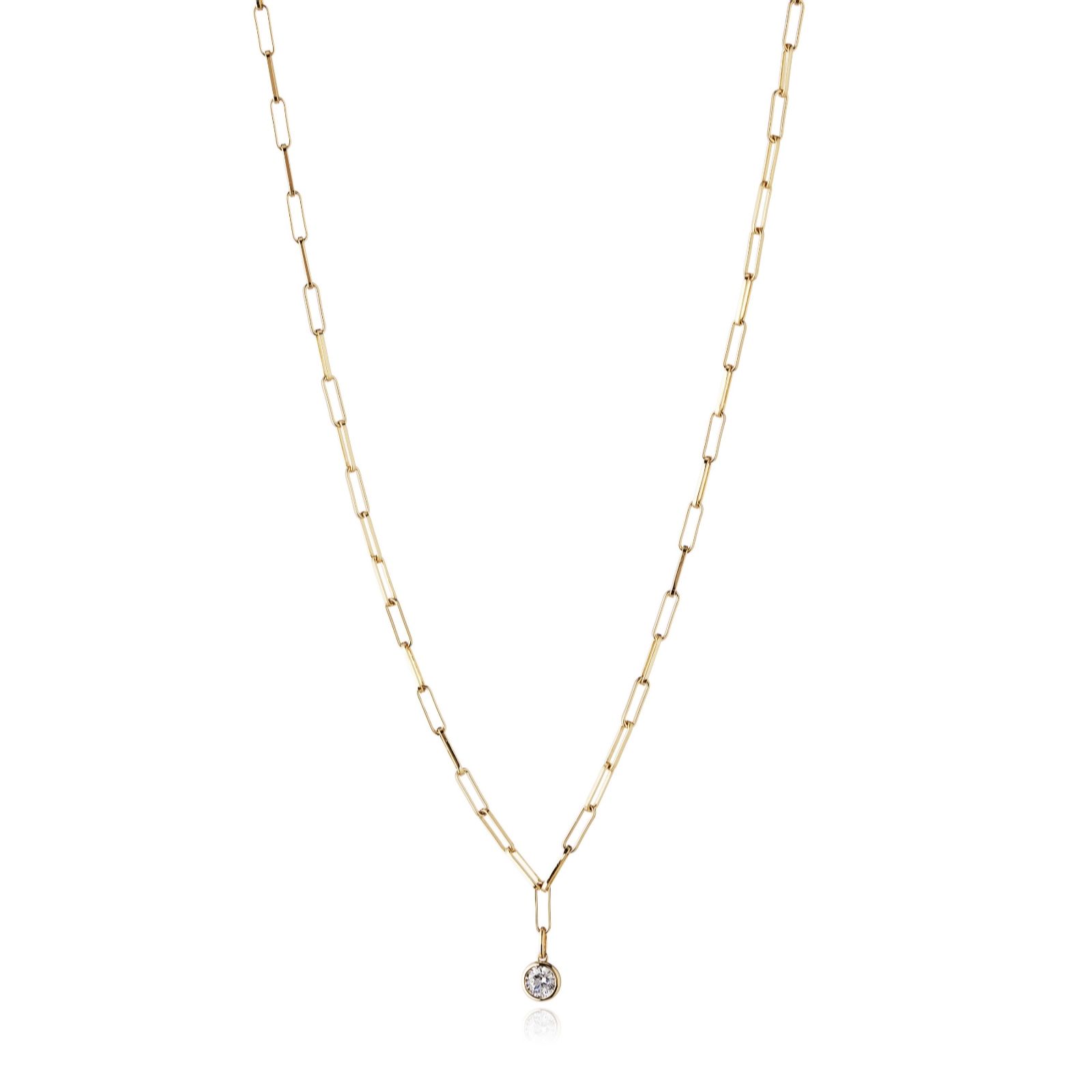 Diamonique 0.9ct tw Bezel Set Chain Link Necklace Sterling Silver