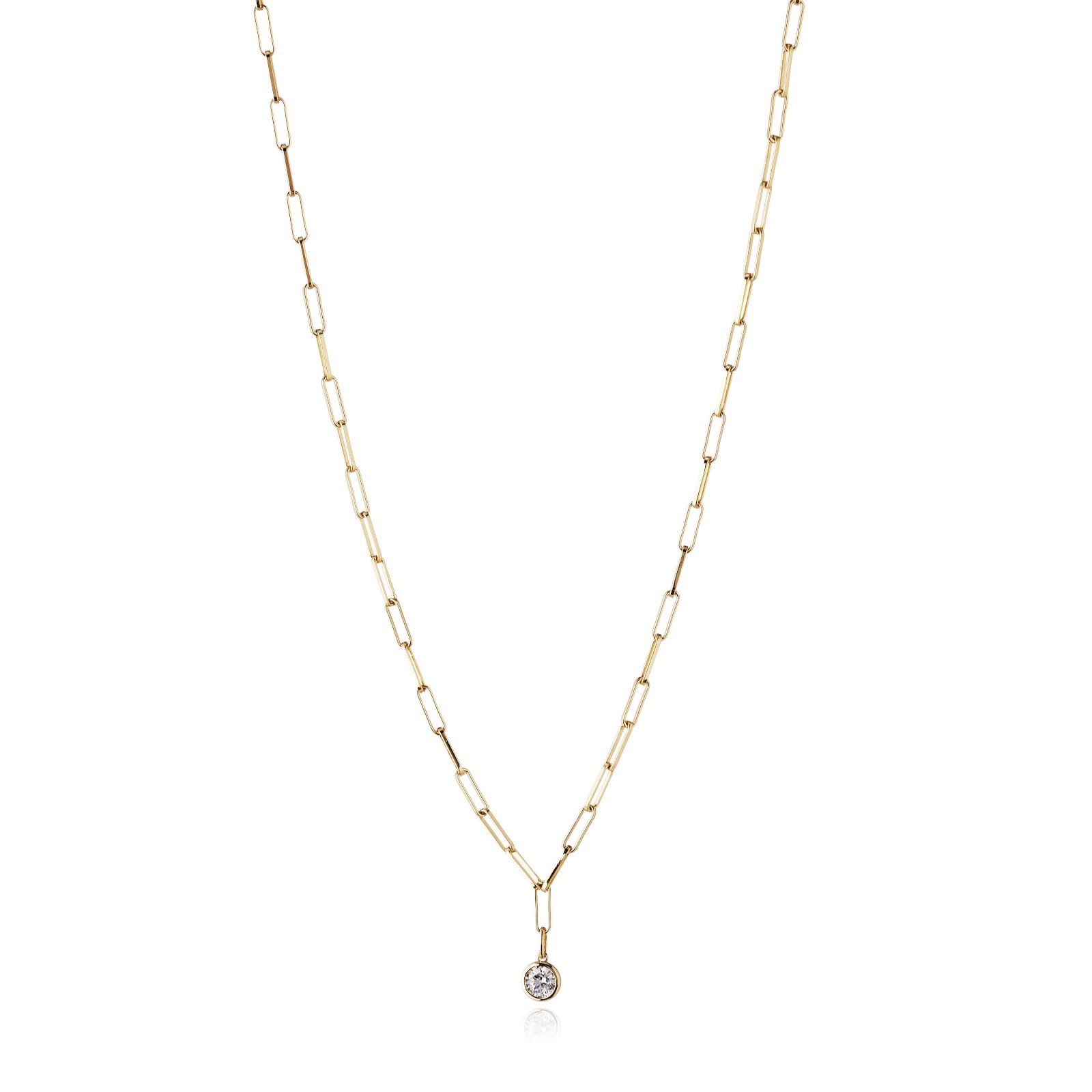 Diamonique 0.9ct tw Bezel Set Chain Link Necklace Sterling Silver