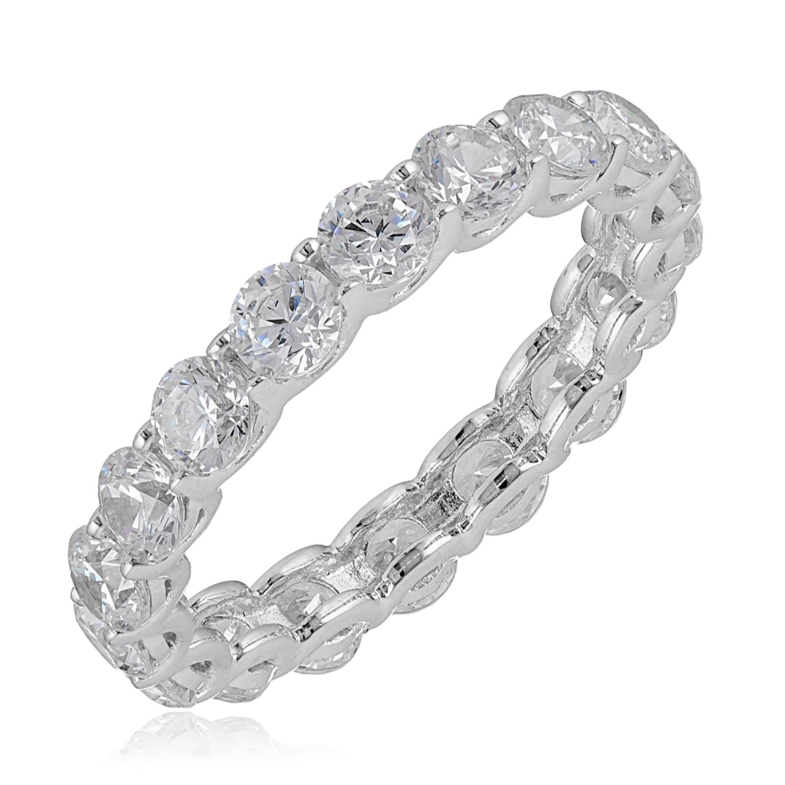 Fire Light 3ct Lab Grown Diamond Scallop Set Full Eternity Ring 14ct Gold