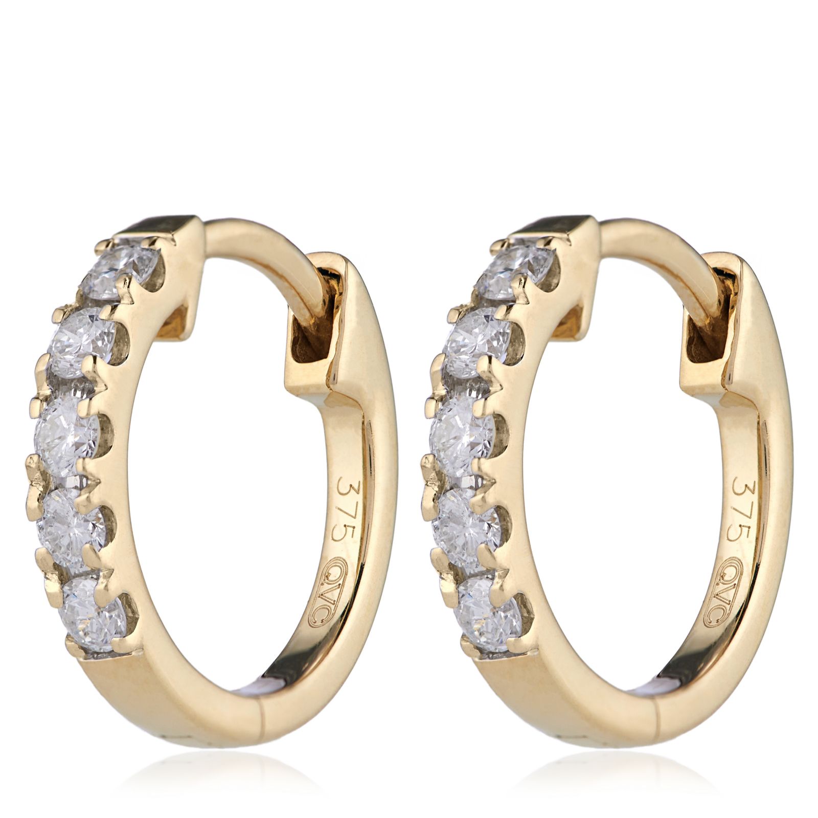 0.25ct Diamond Huggie Earrings 9ct Gold