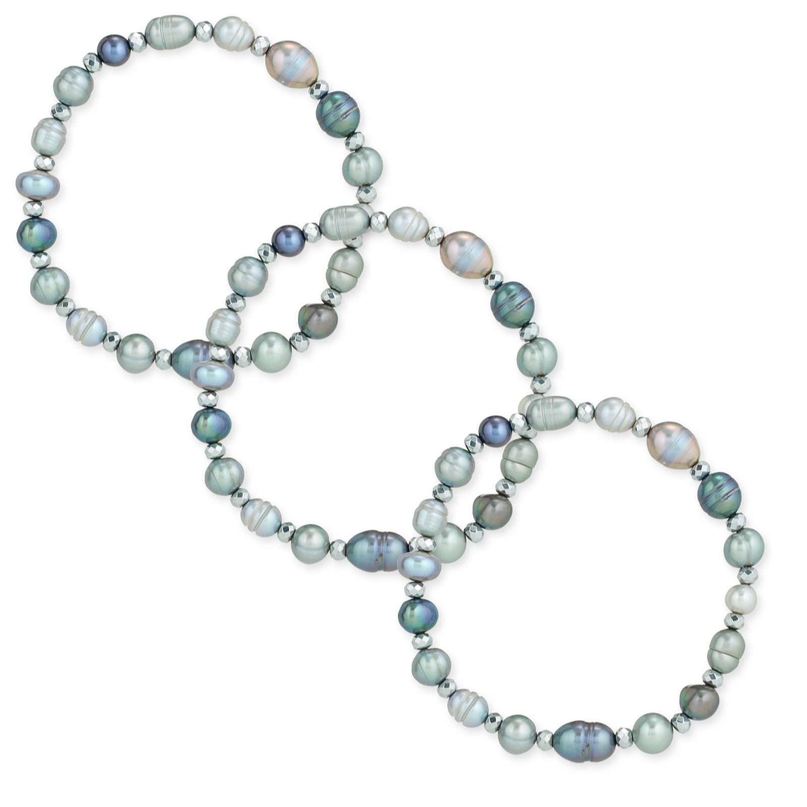 Lara Pearl Set of 3 Pearl Pourri Interchangeable Stretch Bracelets