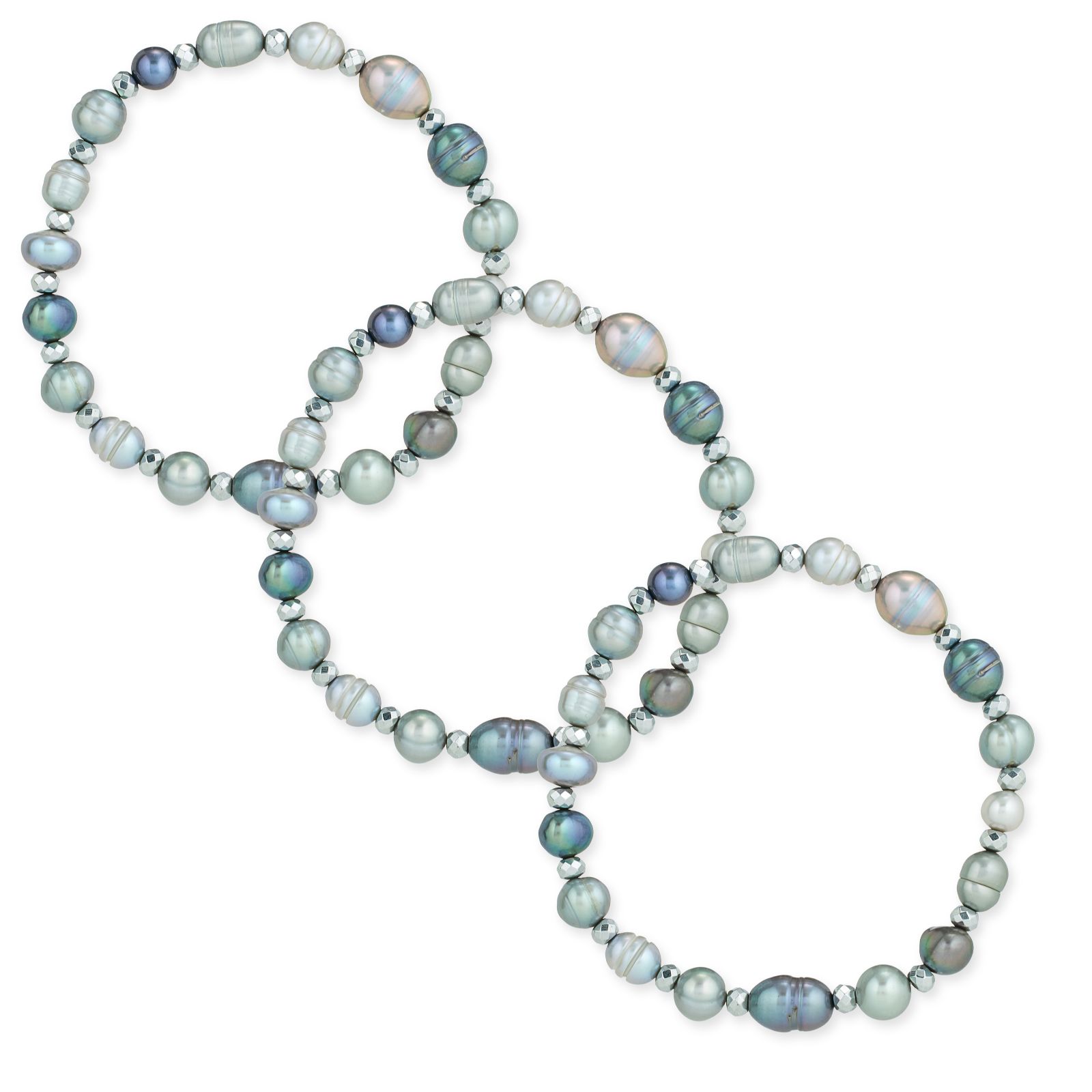 Lara Pearl Set of 3 Pearl Pourri Interchangeable Stretch Bracelets