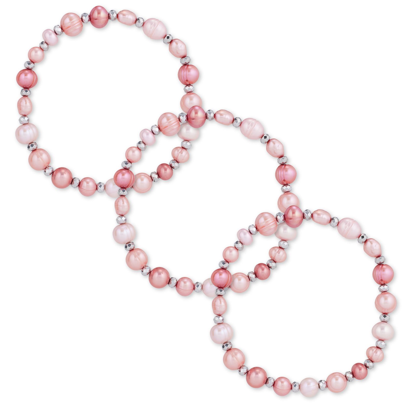Lara Pearl Set of 3 Pearl Pourri Interchangeable Stretch Bracelets