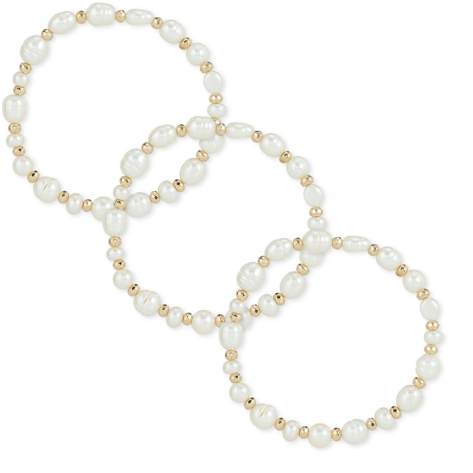 Lara Pearl Set of 3 Pearl Pourri Interchangeable Stretch Bracelets