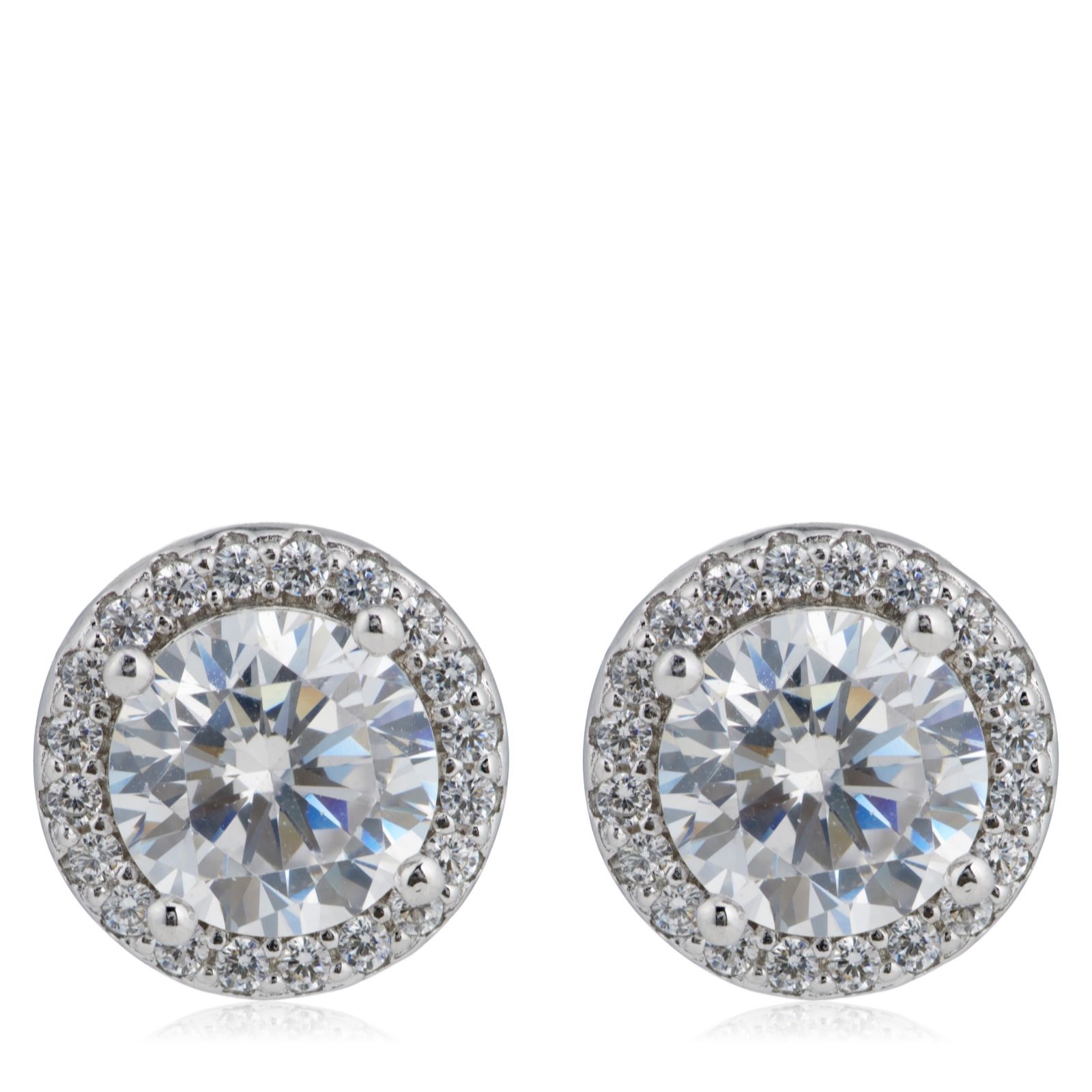 Diamonique 2ct tw Halo Round Studs