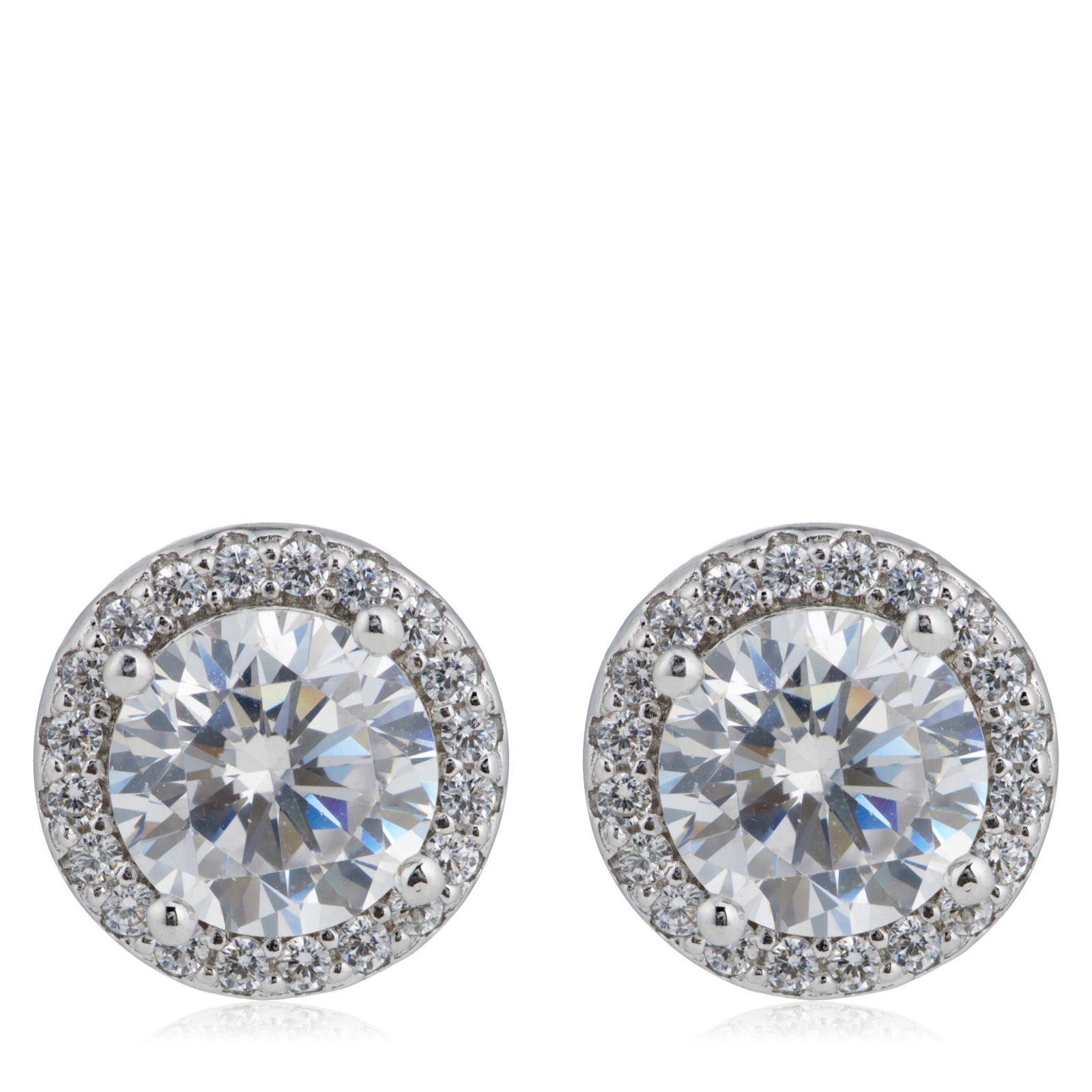 Diamonique 2ct tw Halo Round Studs