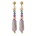 Lara Pearl 11-12mm Square Coin Pearl Drop Earring Stainless Steel