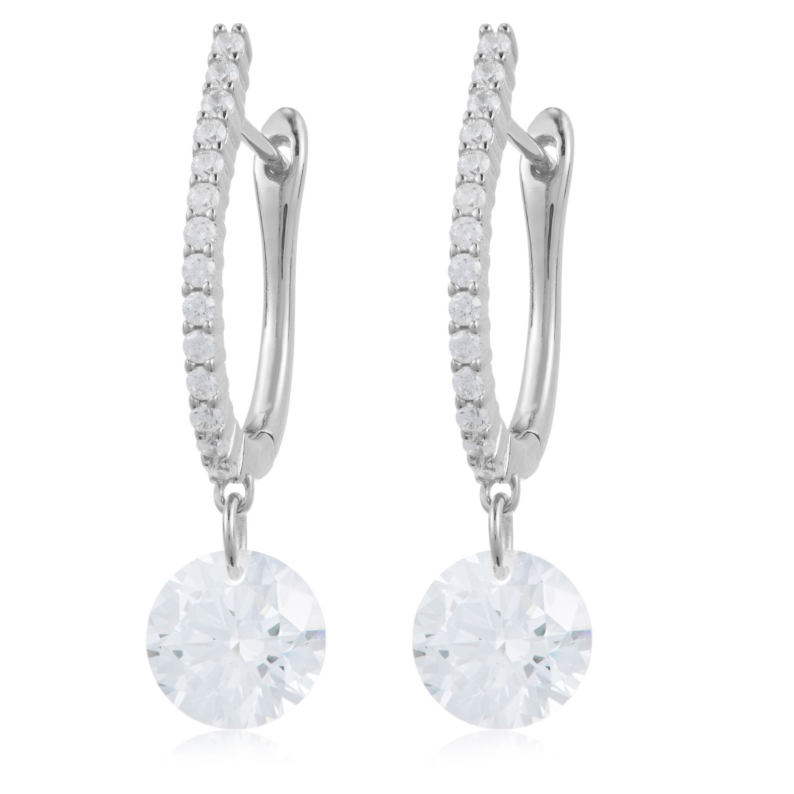 Diamonique 4ct tw Online Only Floating Stone Earrings Sterling Silver