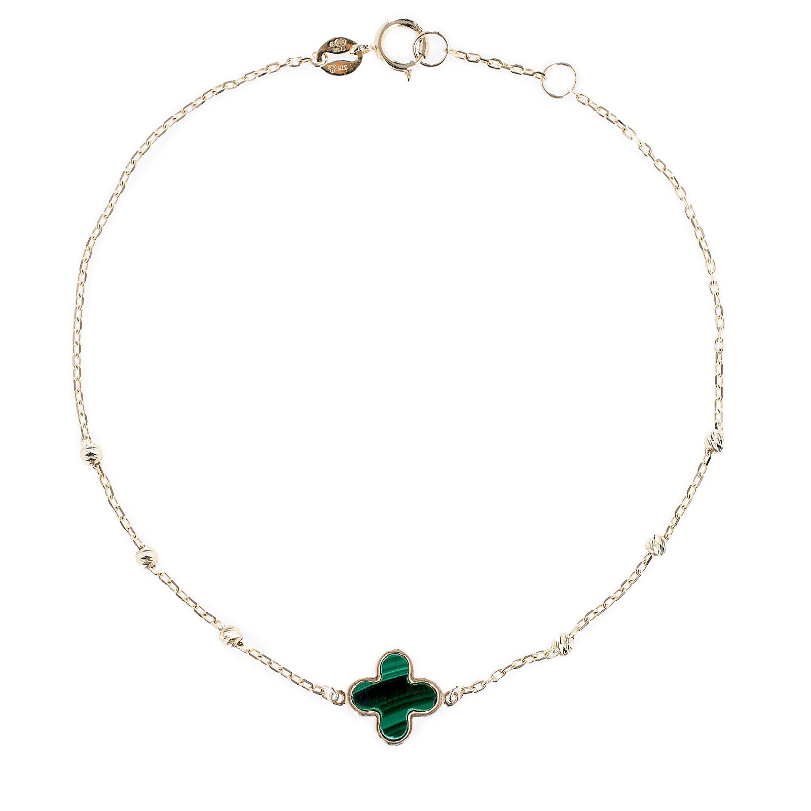 GOLD 9ct Clover Petal Ball Bracelet 0.95g