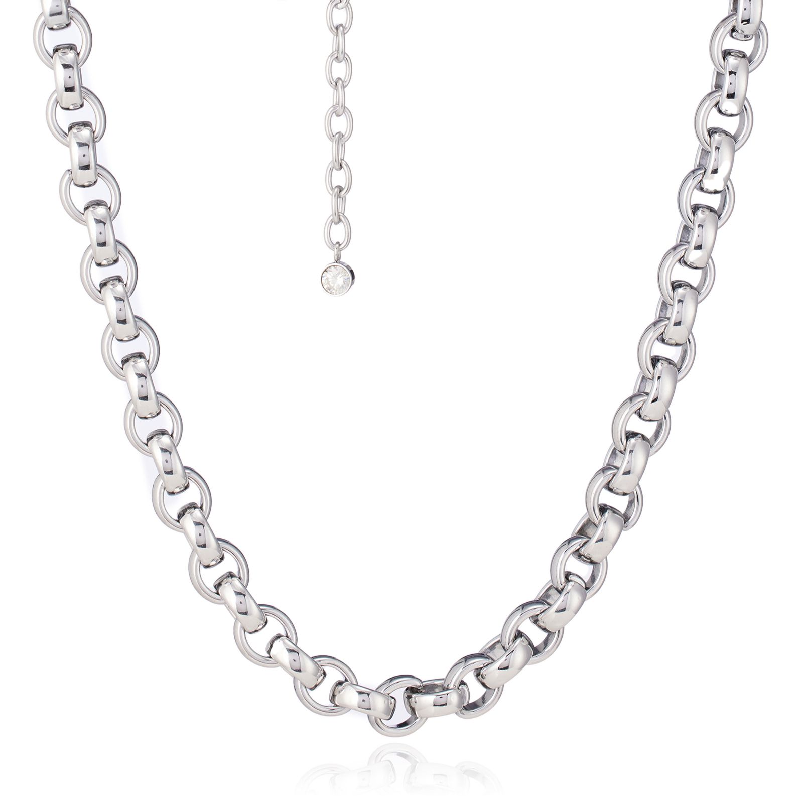 Steel by Diamonique Chunky Belcher Chain Necklace Stainless Steel