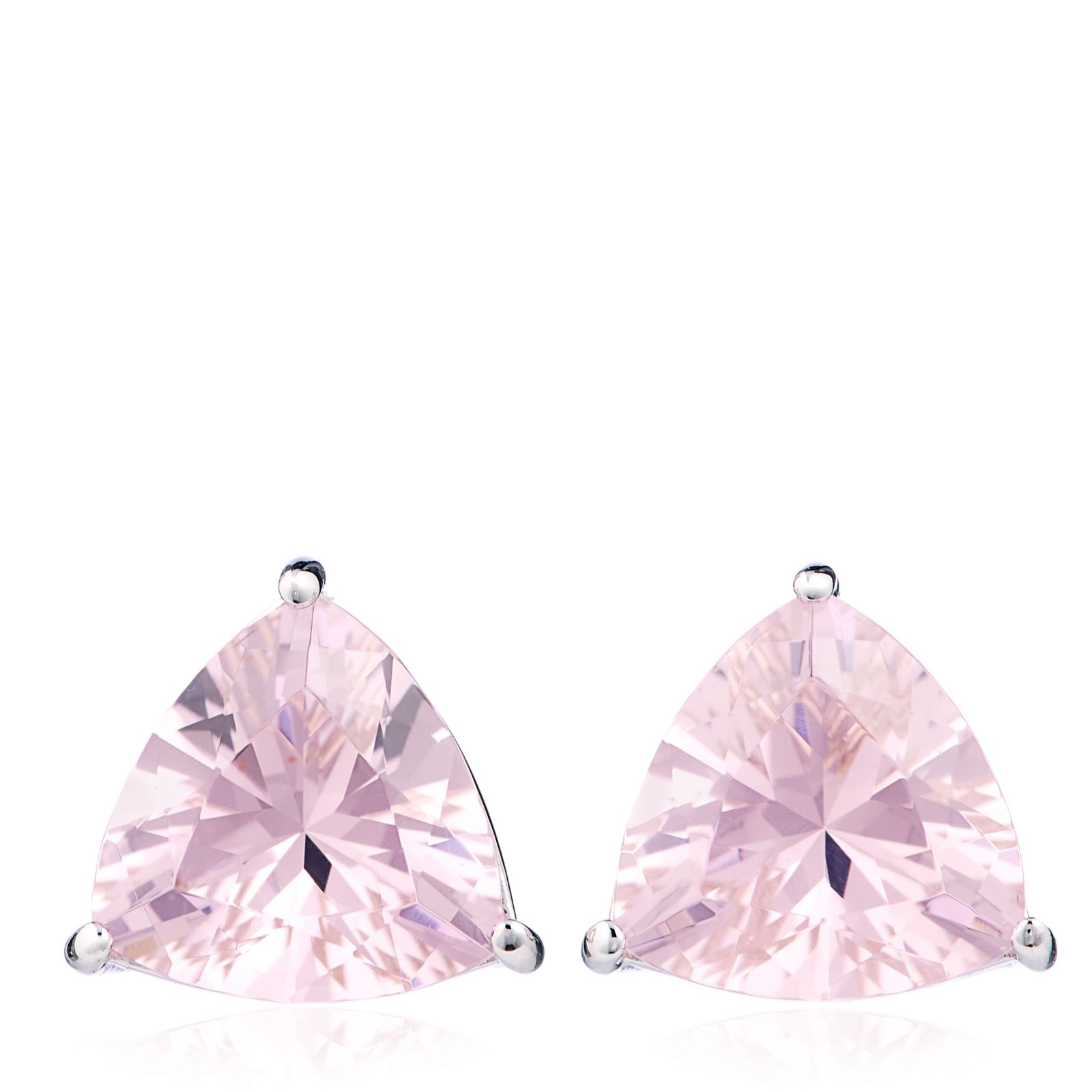Diamonique 2.2ct tw Trillion Cut Stud Earrings Sterling Silver
