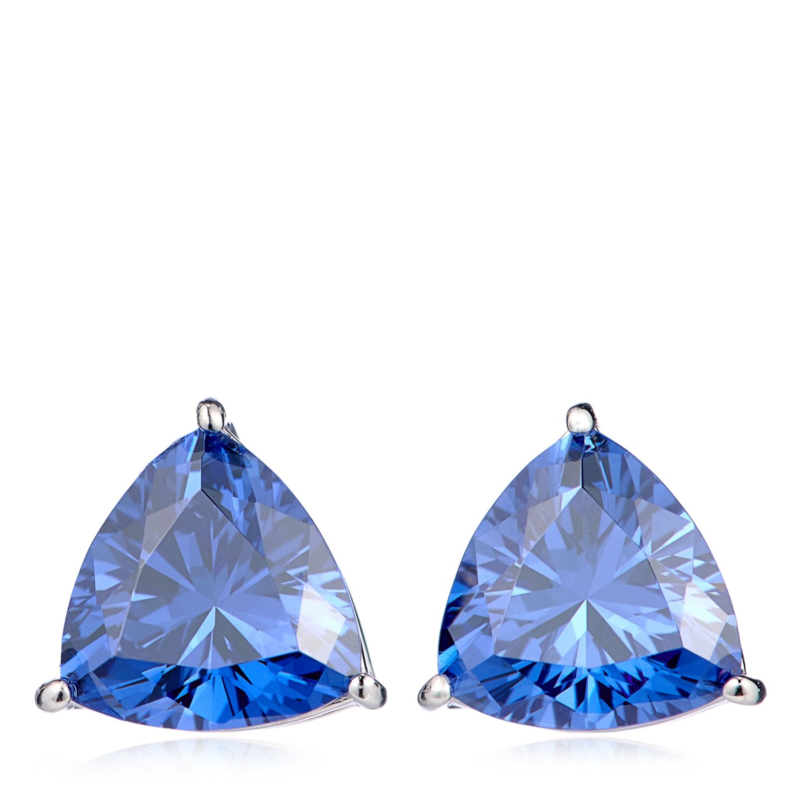 Diamonique 2.2ct tw Trillion Cut Stud Earrings Sterling Silver