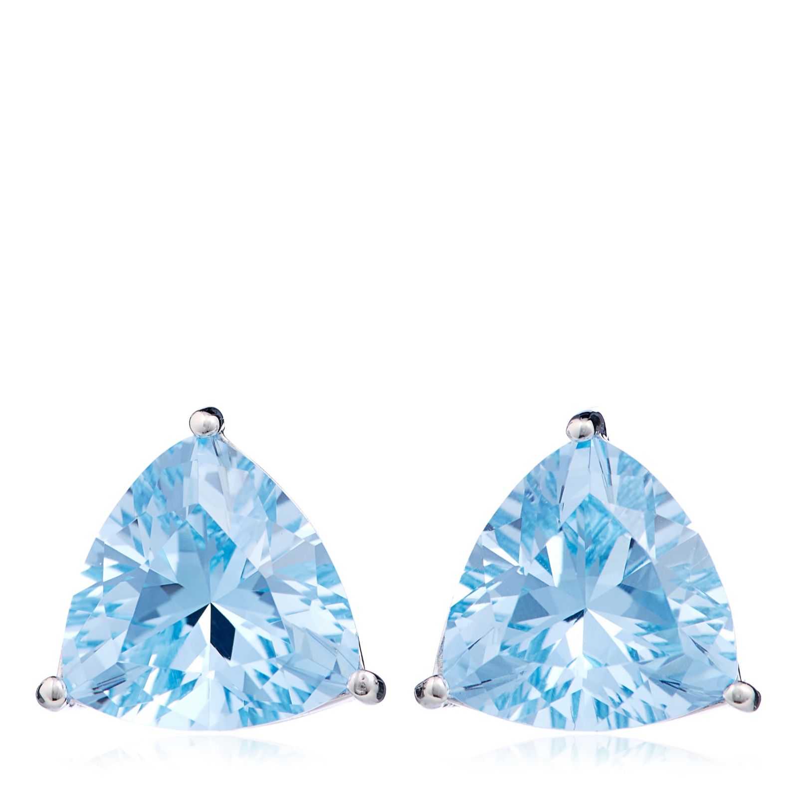 Diamonique 2.2ct tw Trillion Cut Stud Earrings Sterling Silver