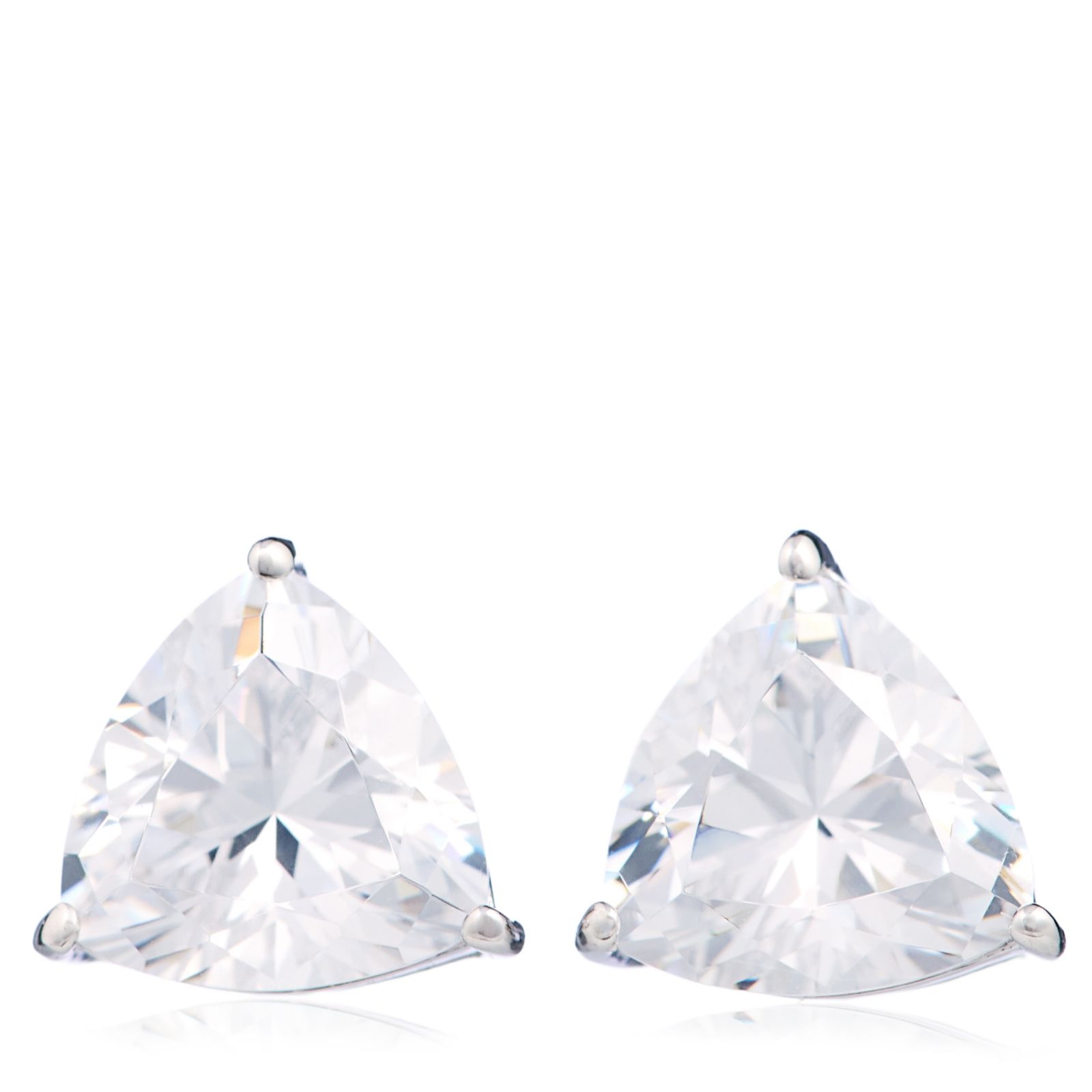 Diamonique 2.2ct tw Trillion Cut Stud Earrings Sterling Silver