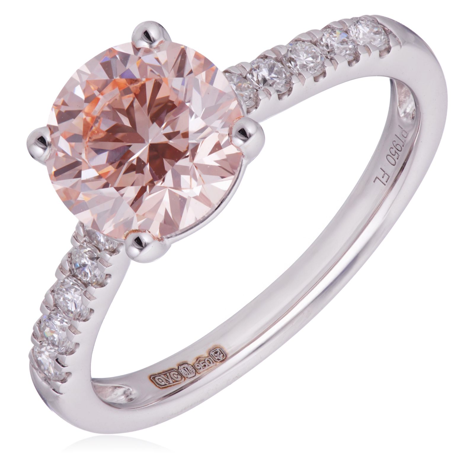 Fire Light 2.2ct Lab Grown Pink Diamond Solitaire Ring Platinum