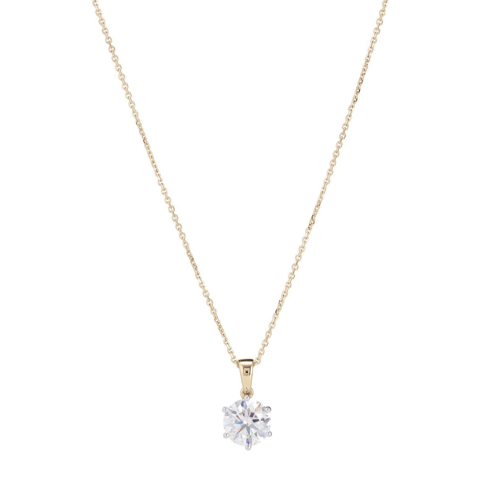 Fire Light 2ct Lab Grown Diamond Solitaire Pendant & 45cm Chain 9ct Gold